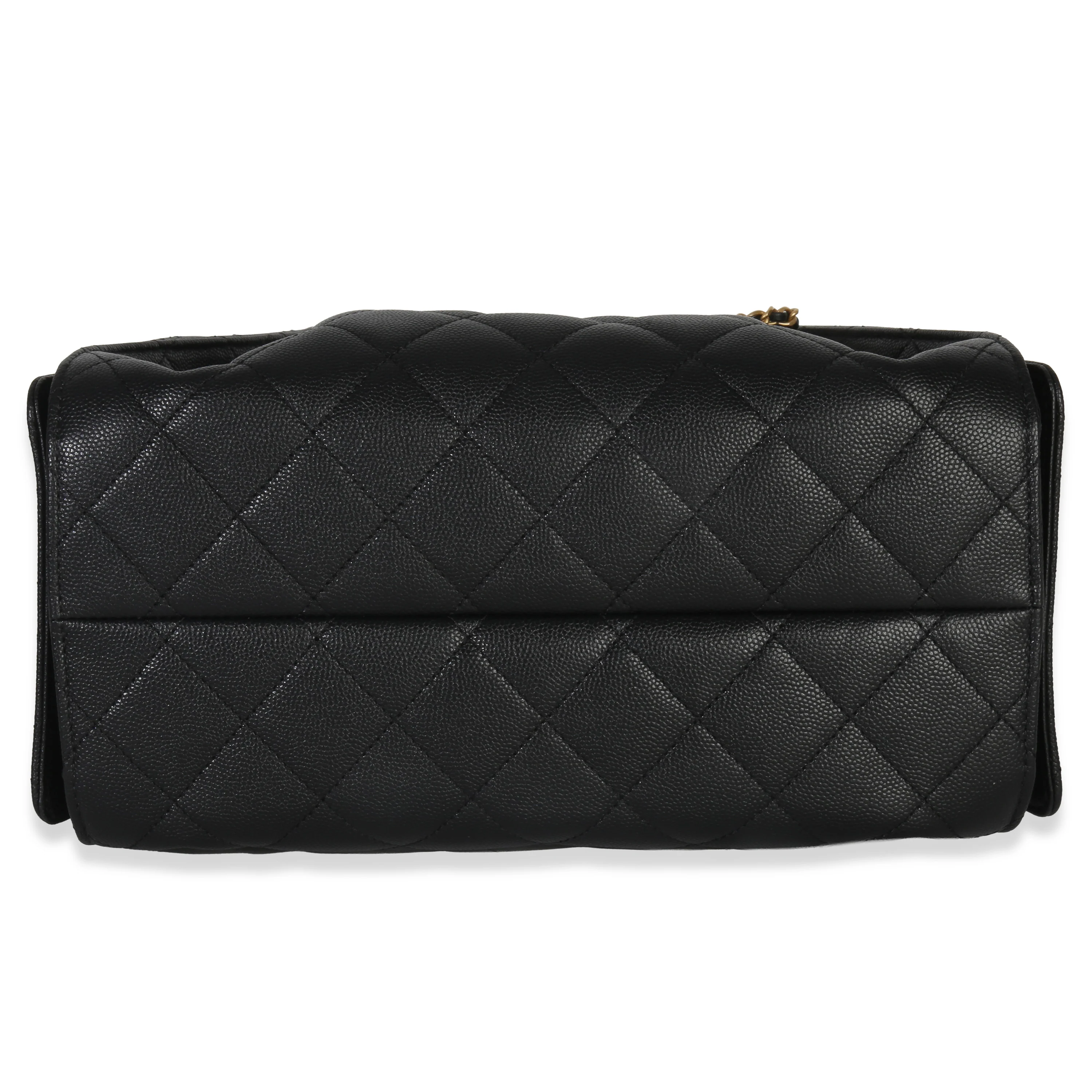 Black Quilted Caviar Small Chanel 25 Hobo Handbag - Image 5