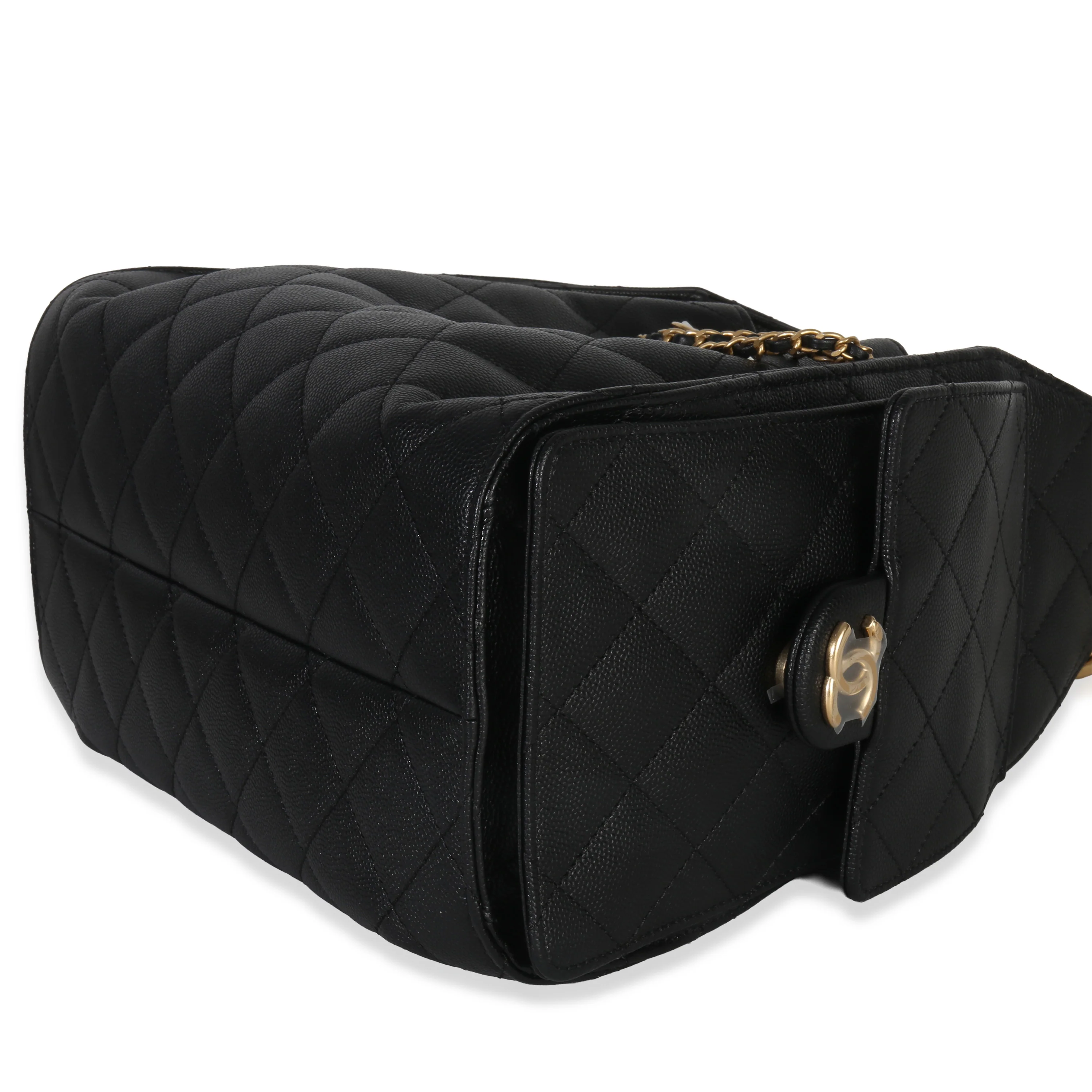 Black Quilted Caviar Small Chanel 25 Hobo Handbag - Image 6