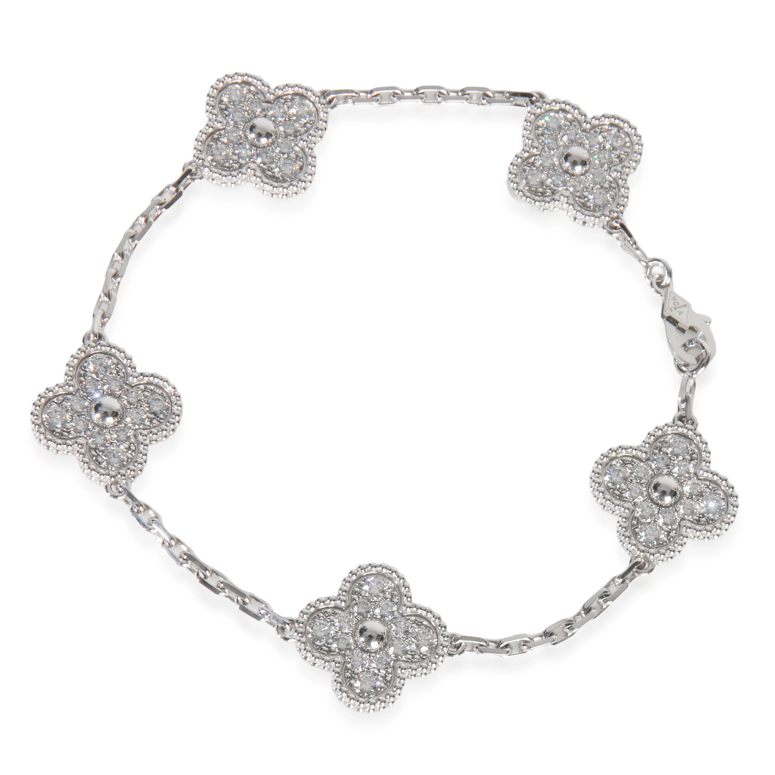 White Gold Diamond Vintage Alhambra Bracelet - Image 2