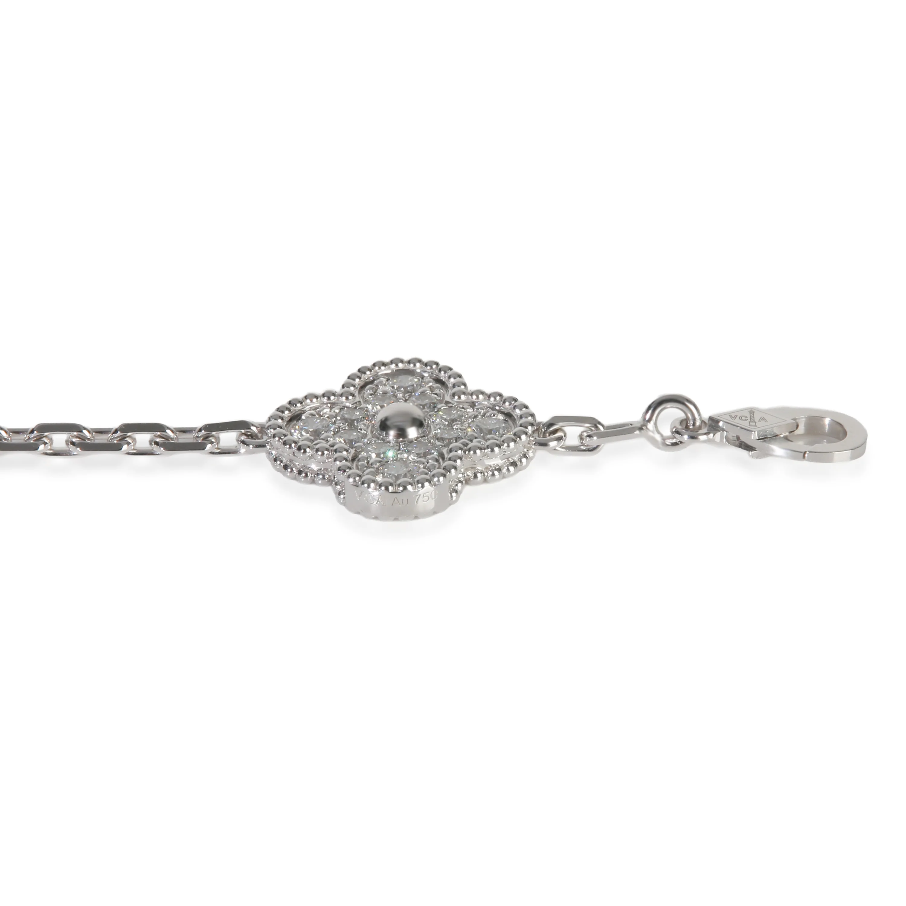White Gold Diamond Vintage Alhambra Bracelet - Image 5