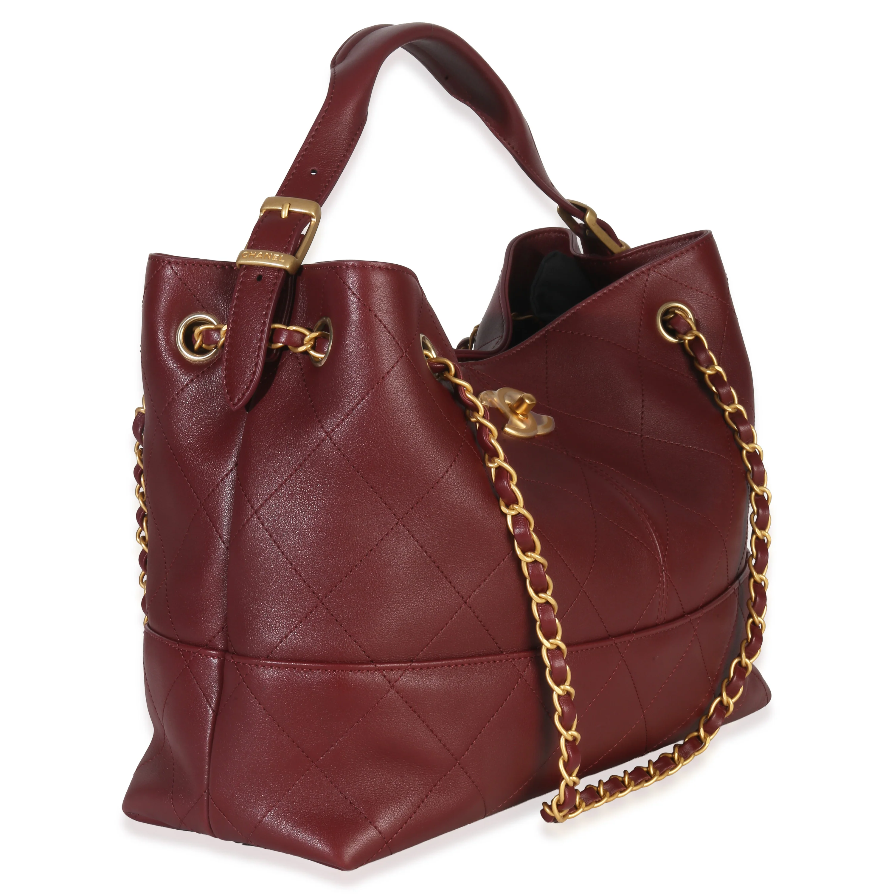25A Burgundy Quilted Calfskin Small Coco Hobo - Image 3