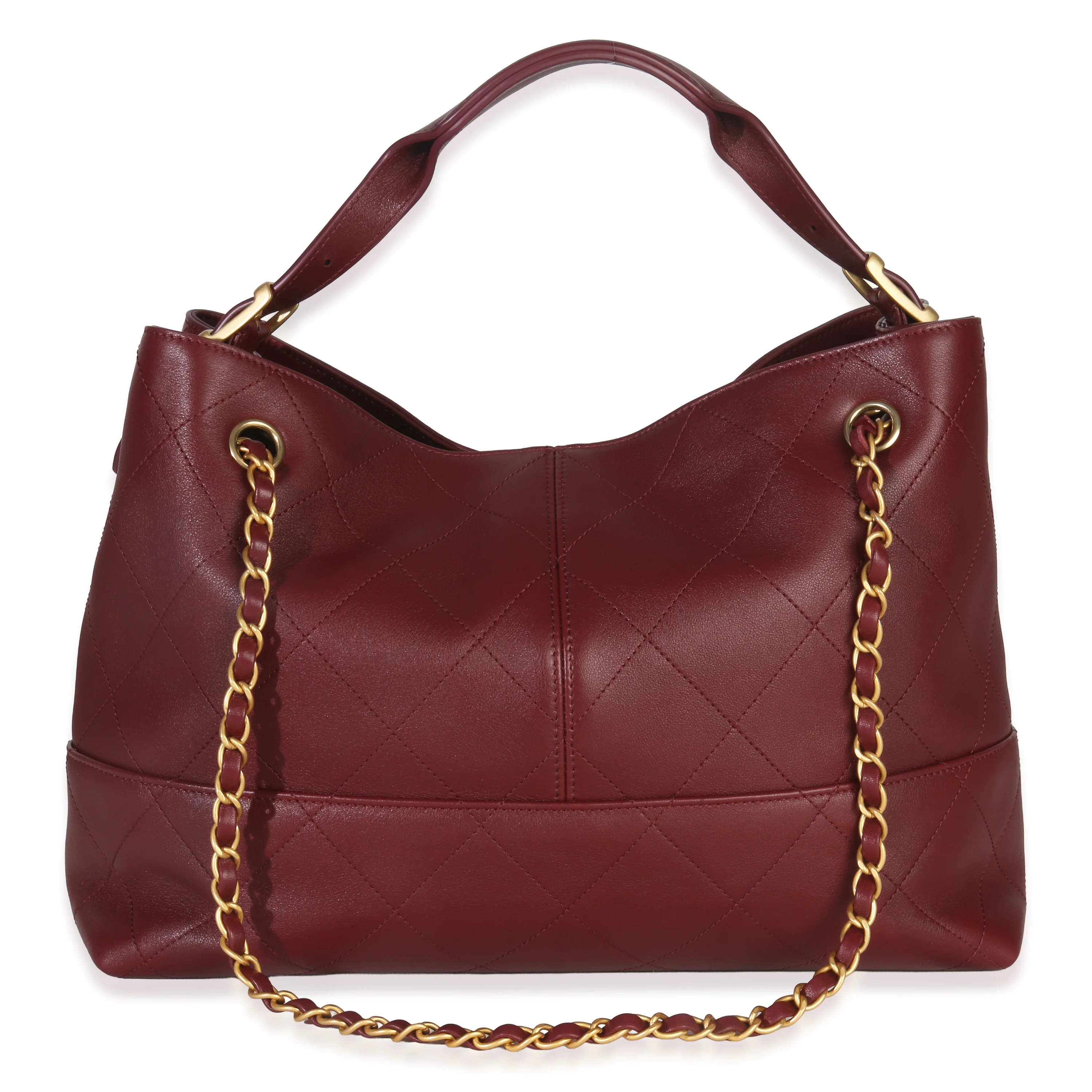 25A Burgundy Quilted Calfskin Small Coco Hobo - Image 4