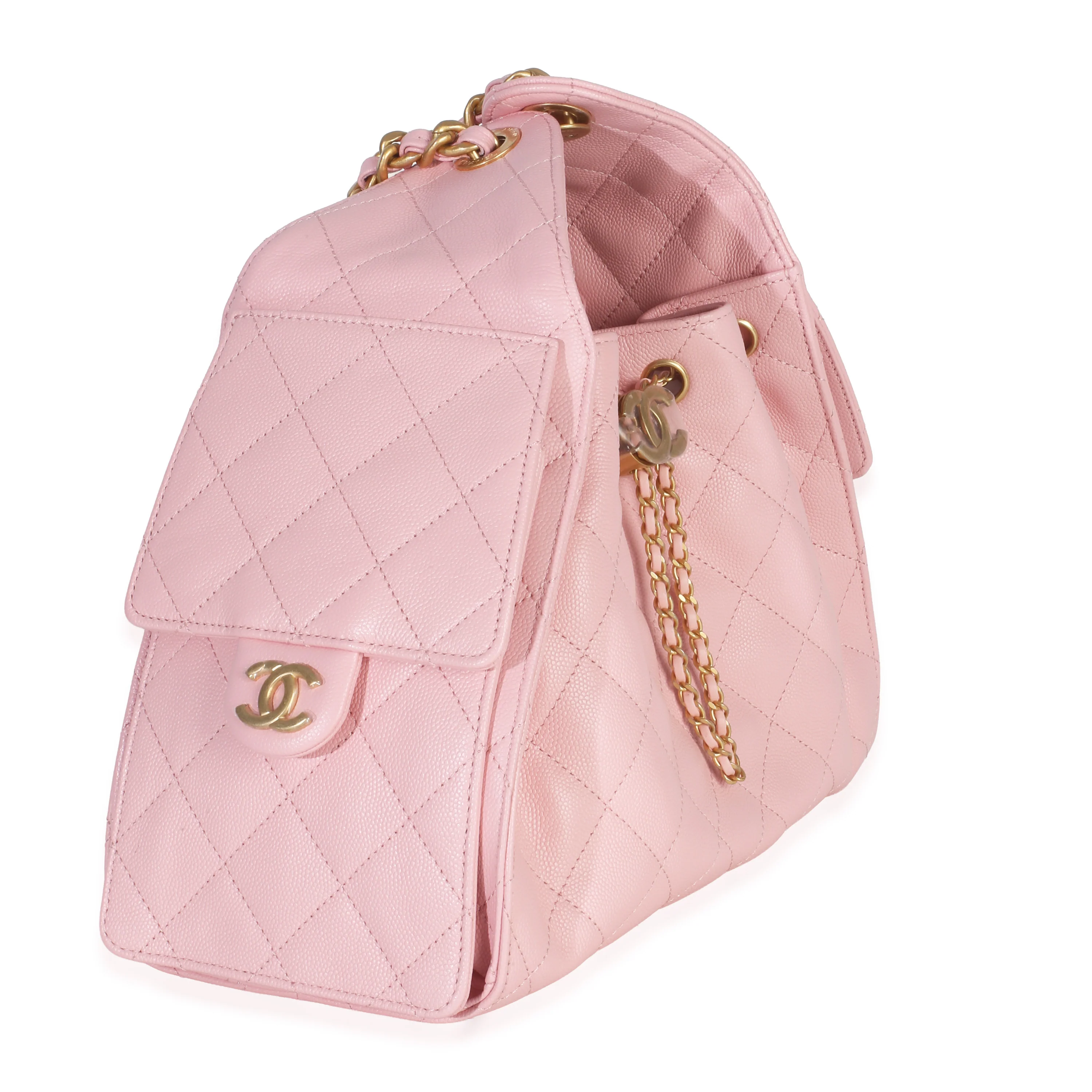 Pink Quilted Caviar Small Chanel 25 Hobo Handbag - Image 3