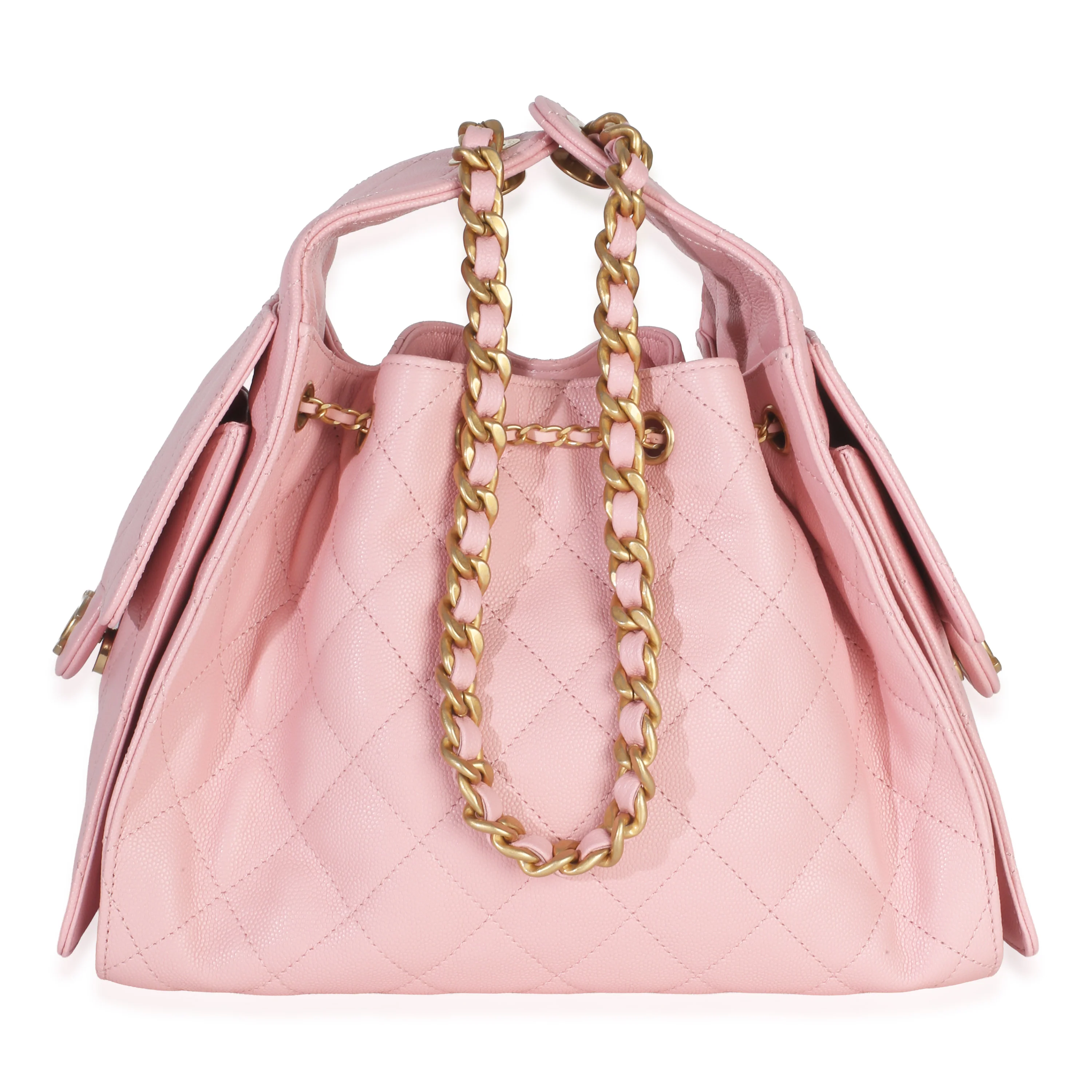 Pink Quilted Caviar Small Chanel 25 Hobo Handbag - Image 4