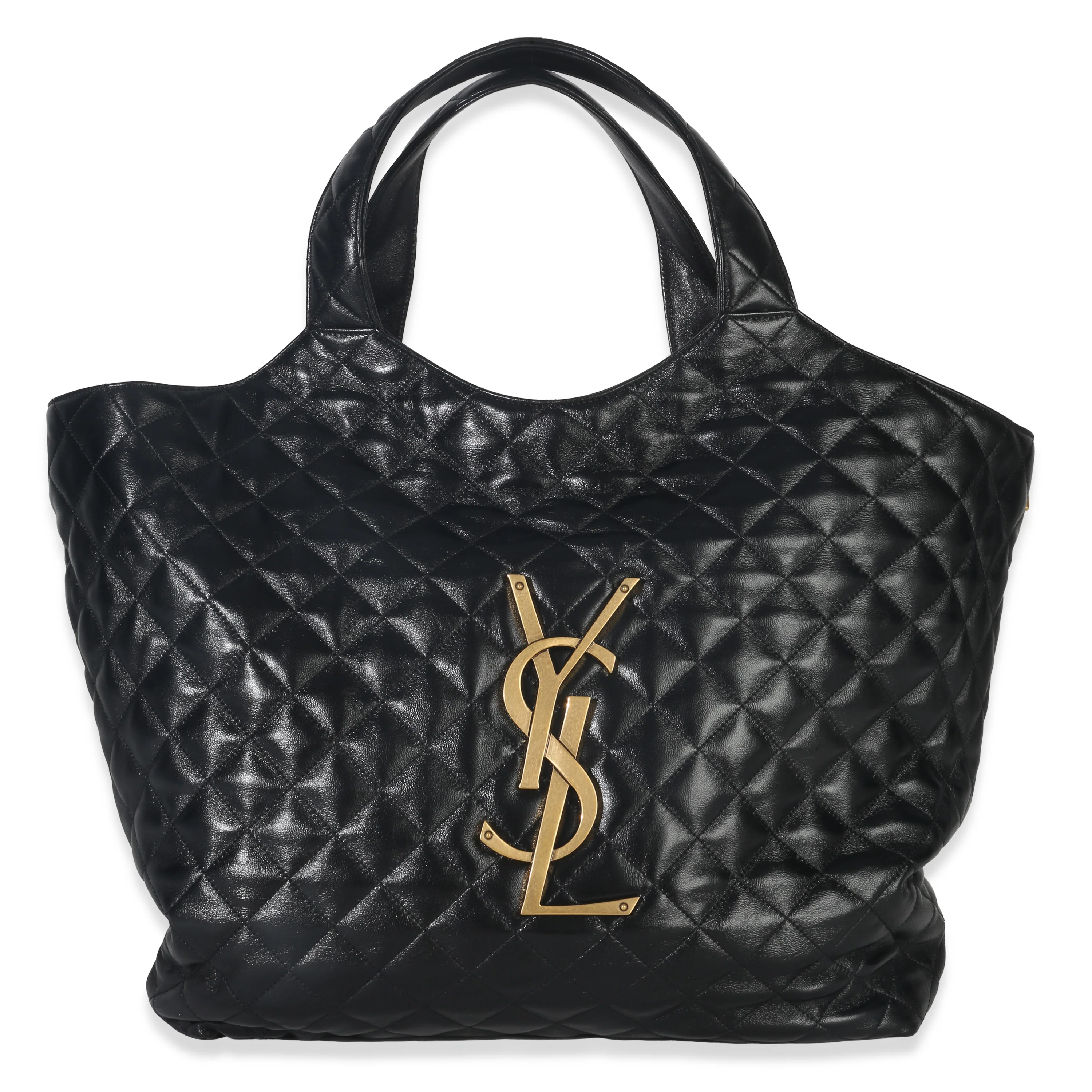 Black Quilted Lambskin Maxi Icare Shopping Tote - Image 2