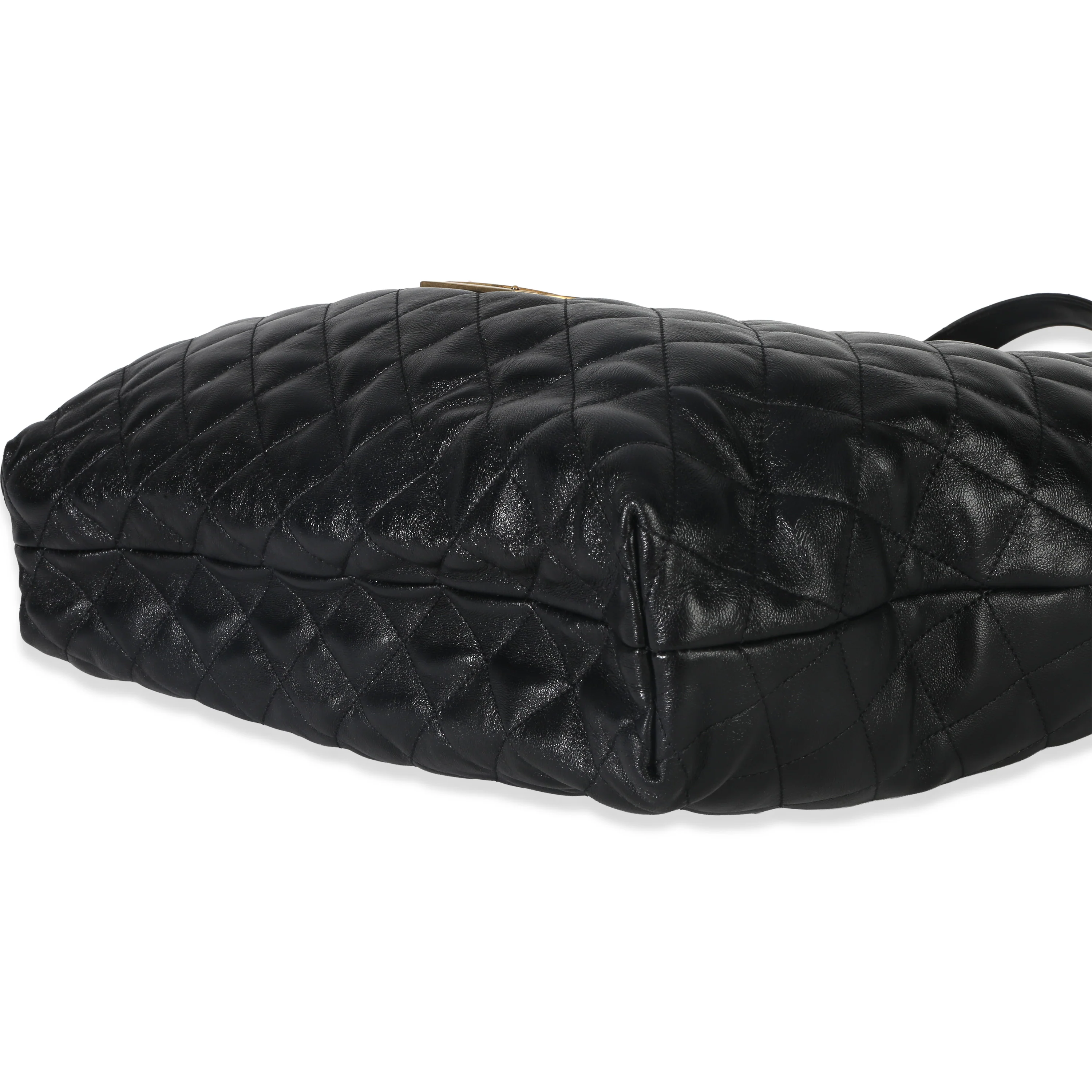 Black Quilted Lambskin Maxi Icare Shopping Tote - Image 6