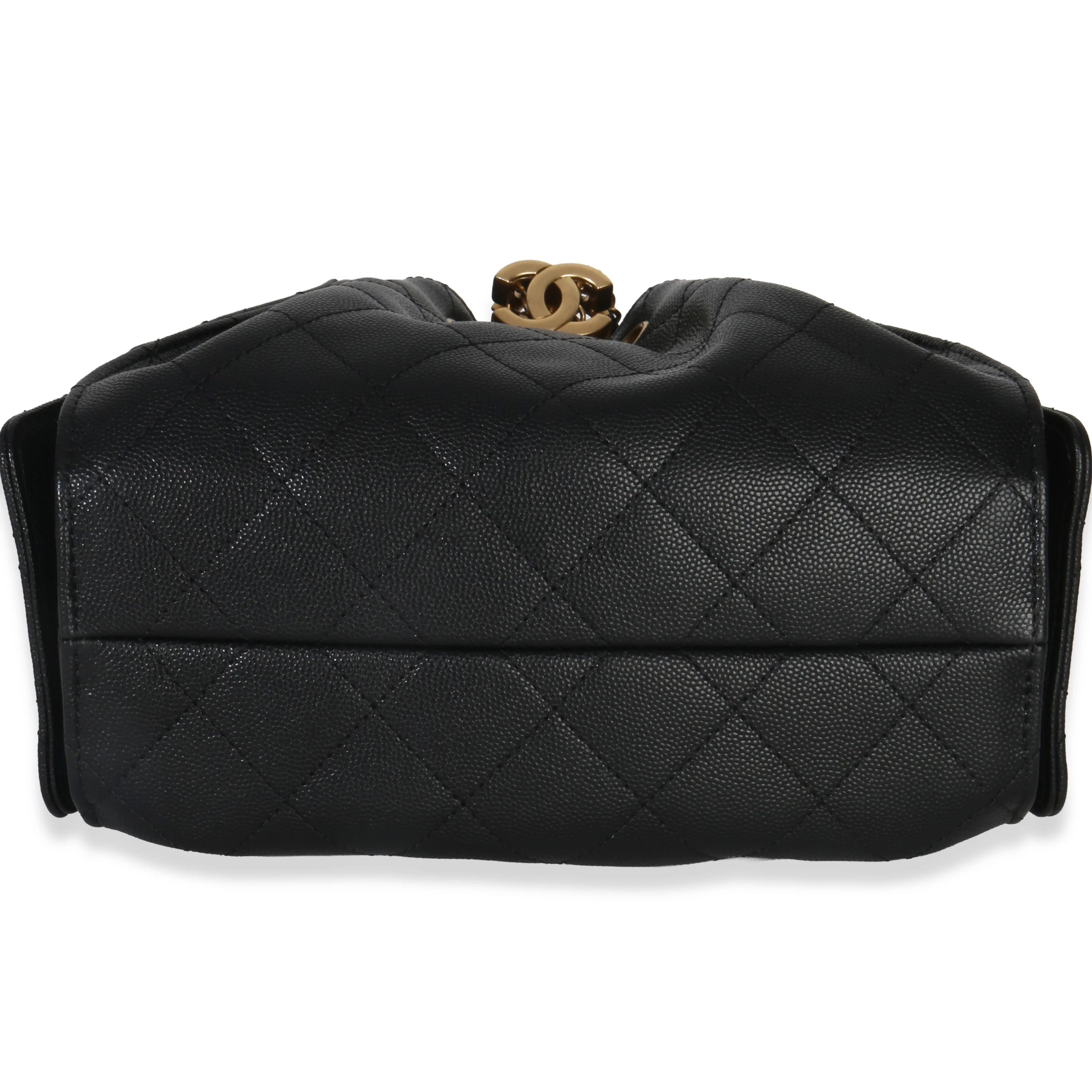 26P Black Quilted Caviar Mini Chanel 25 Hobo Handbag - Image 7