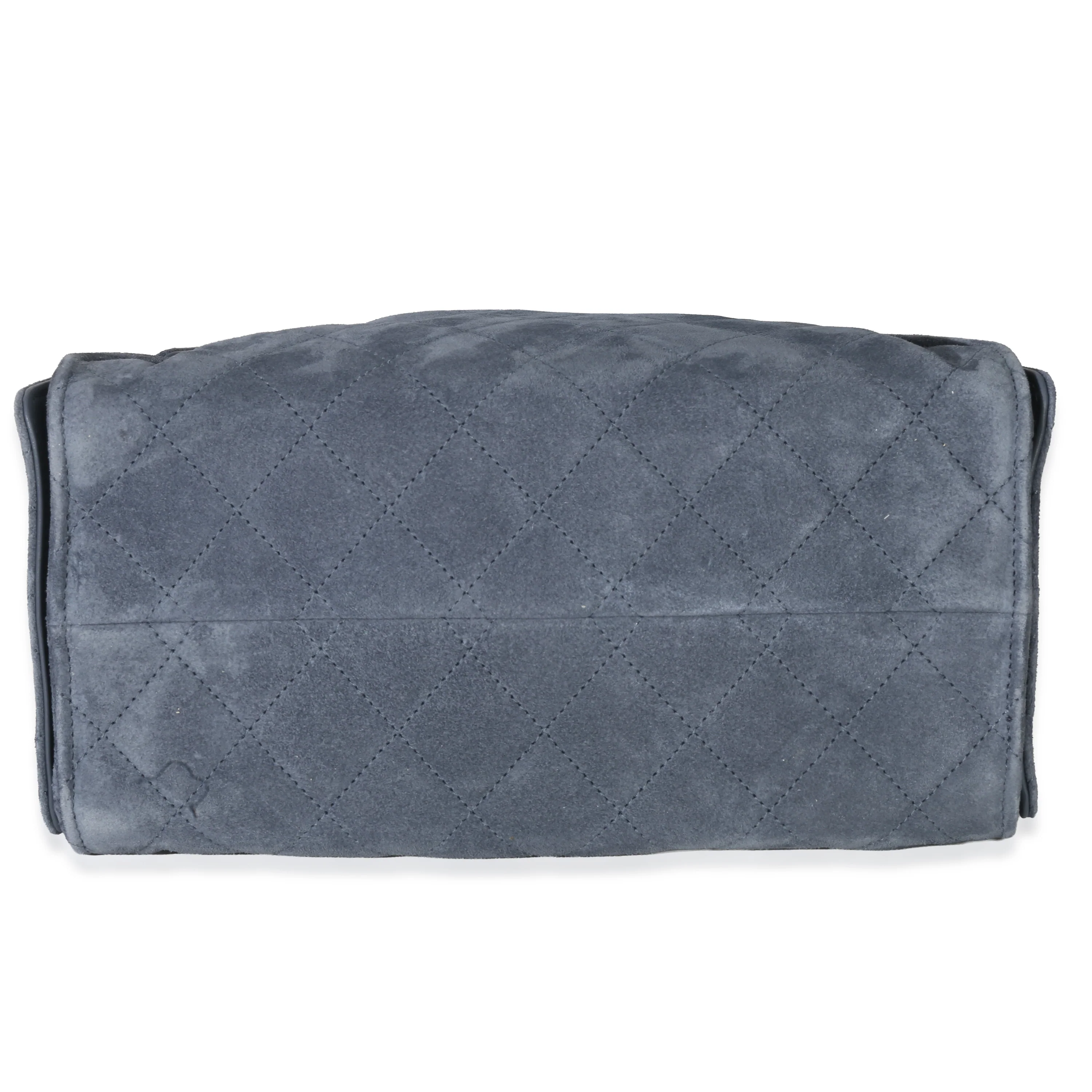 Blue Quilted Suede Small Chanel 25 Hobo - Image 5