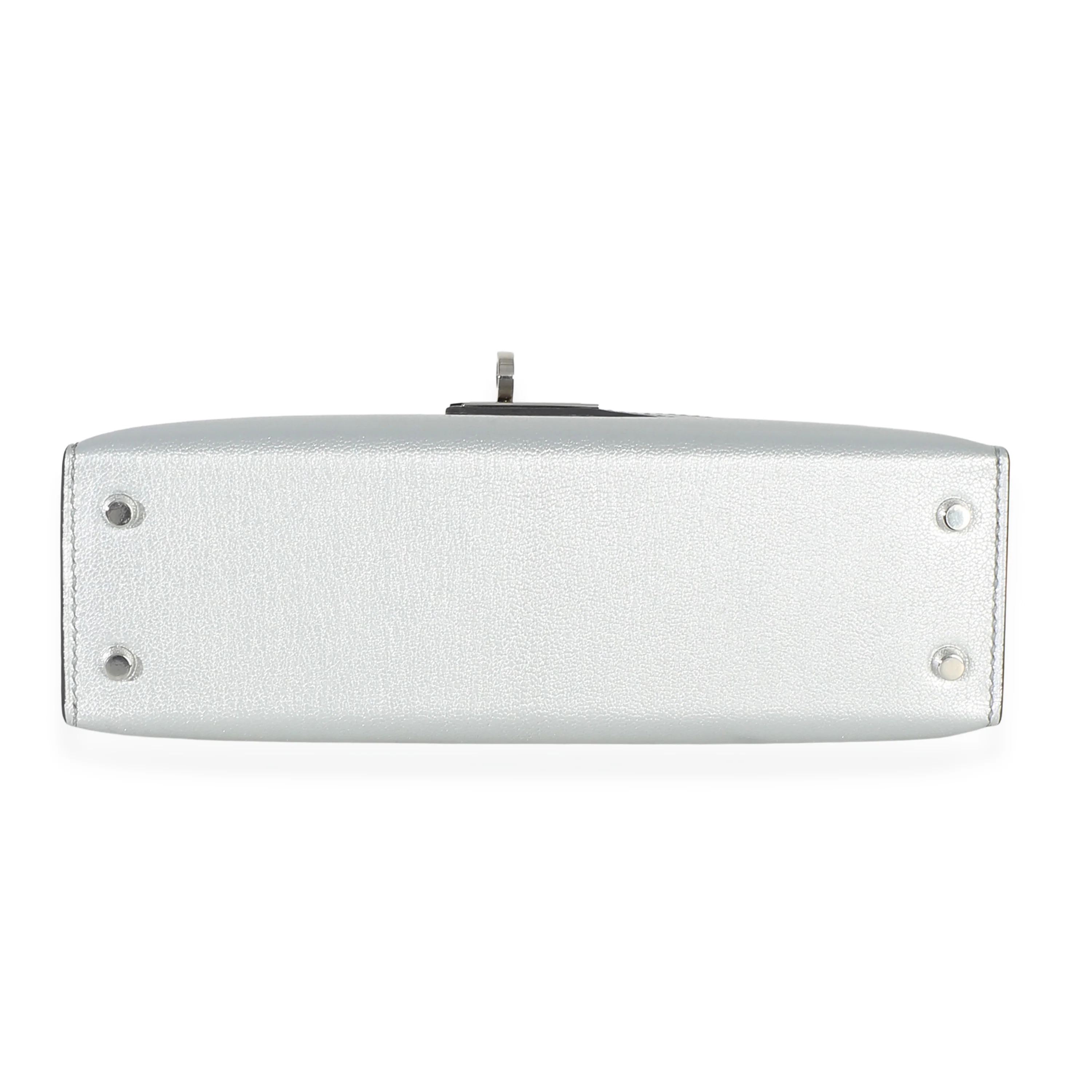 Argent Metallic Chevre Chamkilight Sellier Mini Kelly II 20 PHW - Image 5