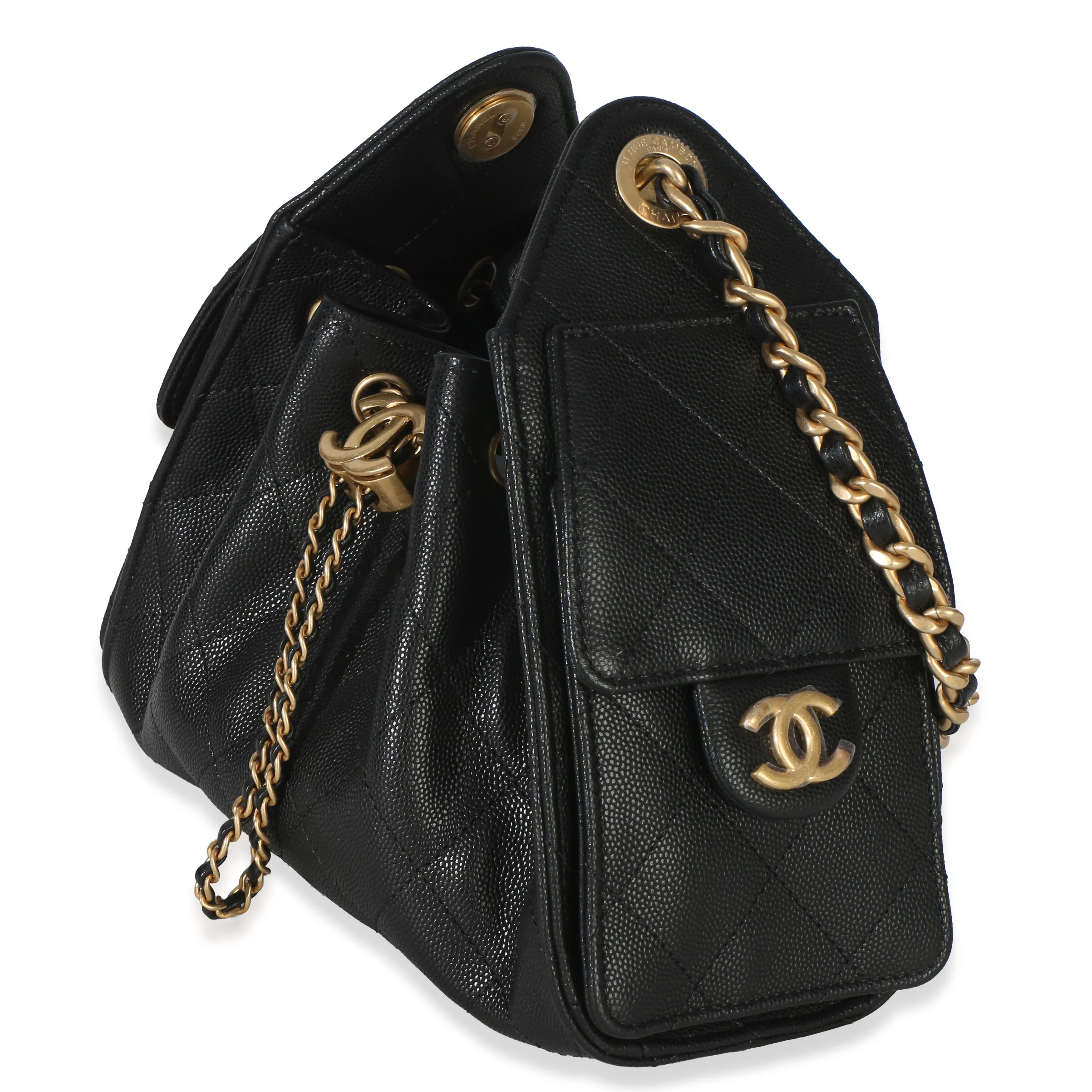 26P Black Quilted Caviar Mini Chanel 25 Hobo Handbag - Image 2