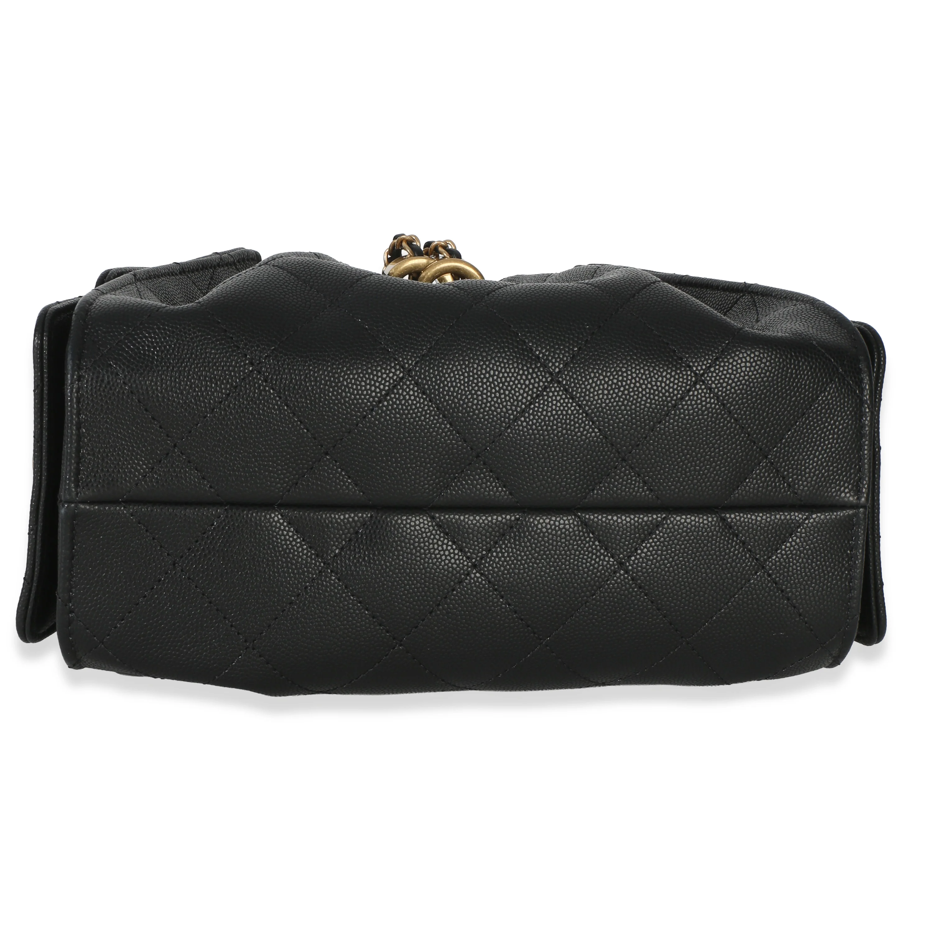 26P Black Quilted Caviar Mini Chanel 25 Hobo Handbag - Image 5