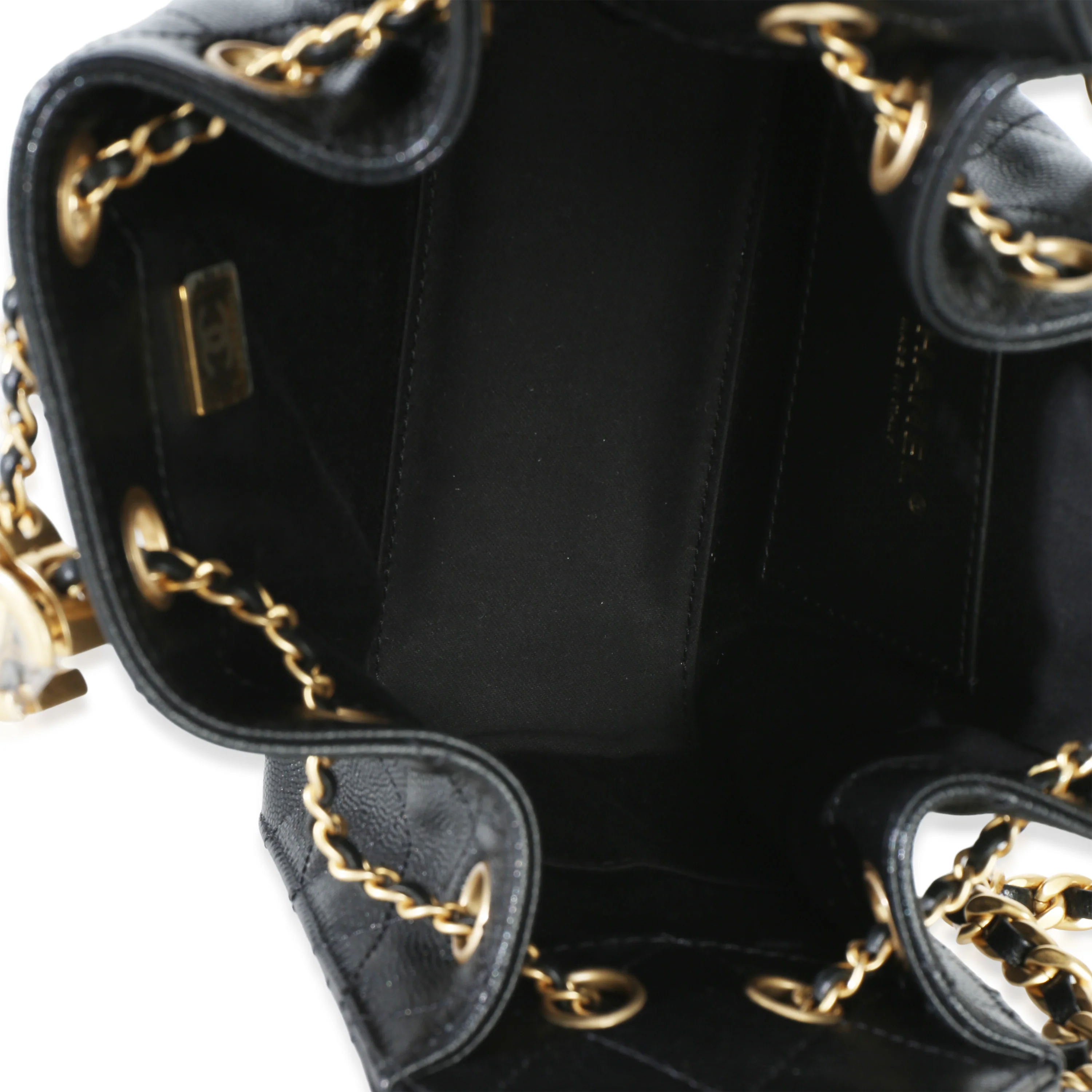 26P Black Quilted Caviar Mini Chanel 25 Hobo Handbag - Image 9