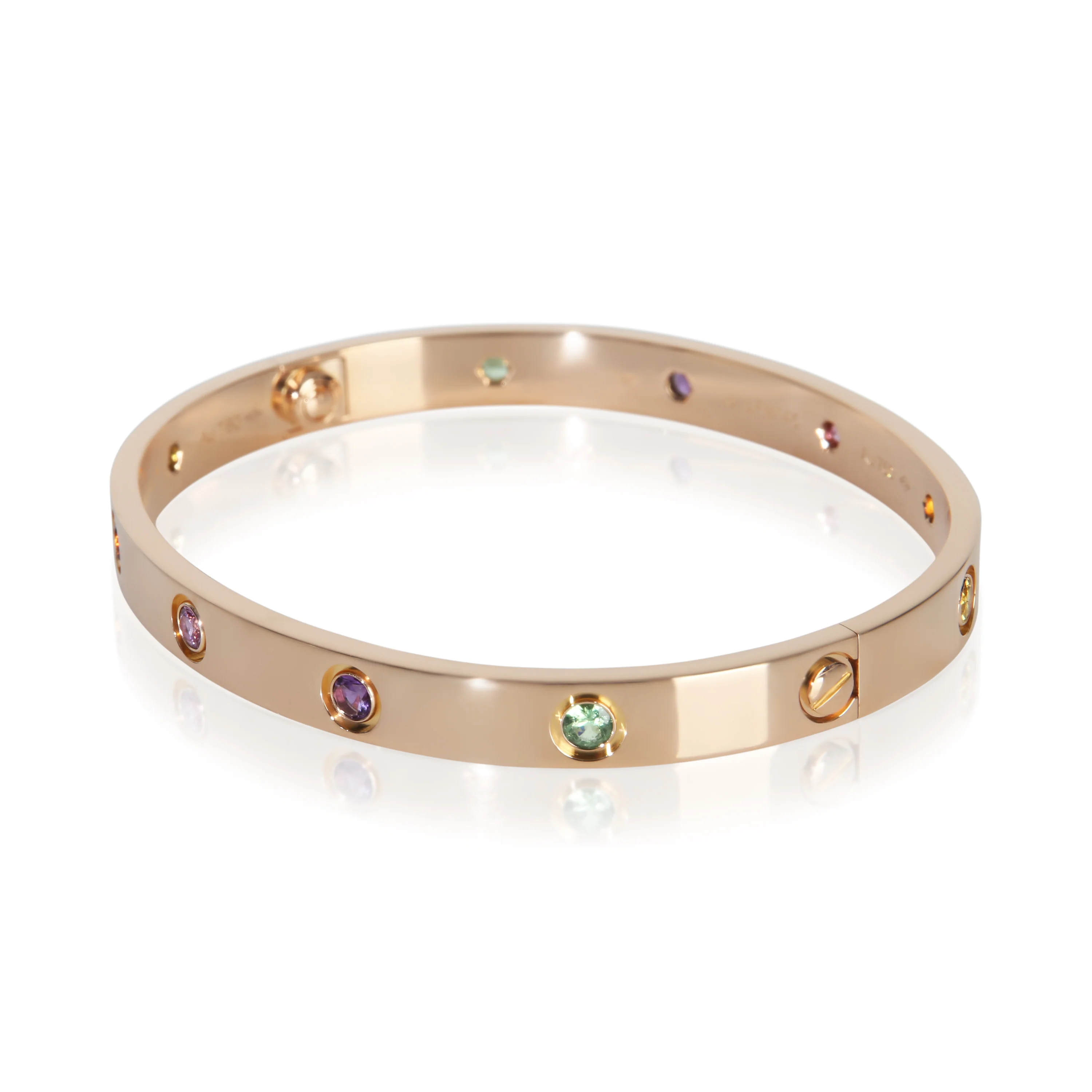 Rose Gold  Rainbow Gemstone Love Bracelet - Image 2