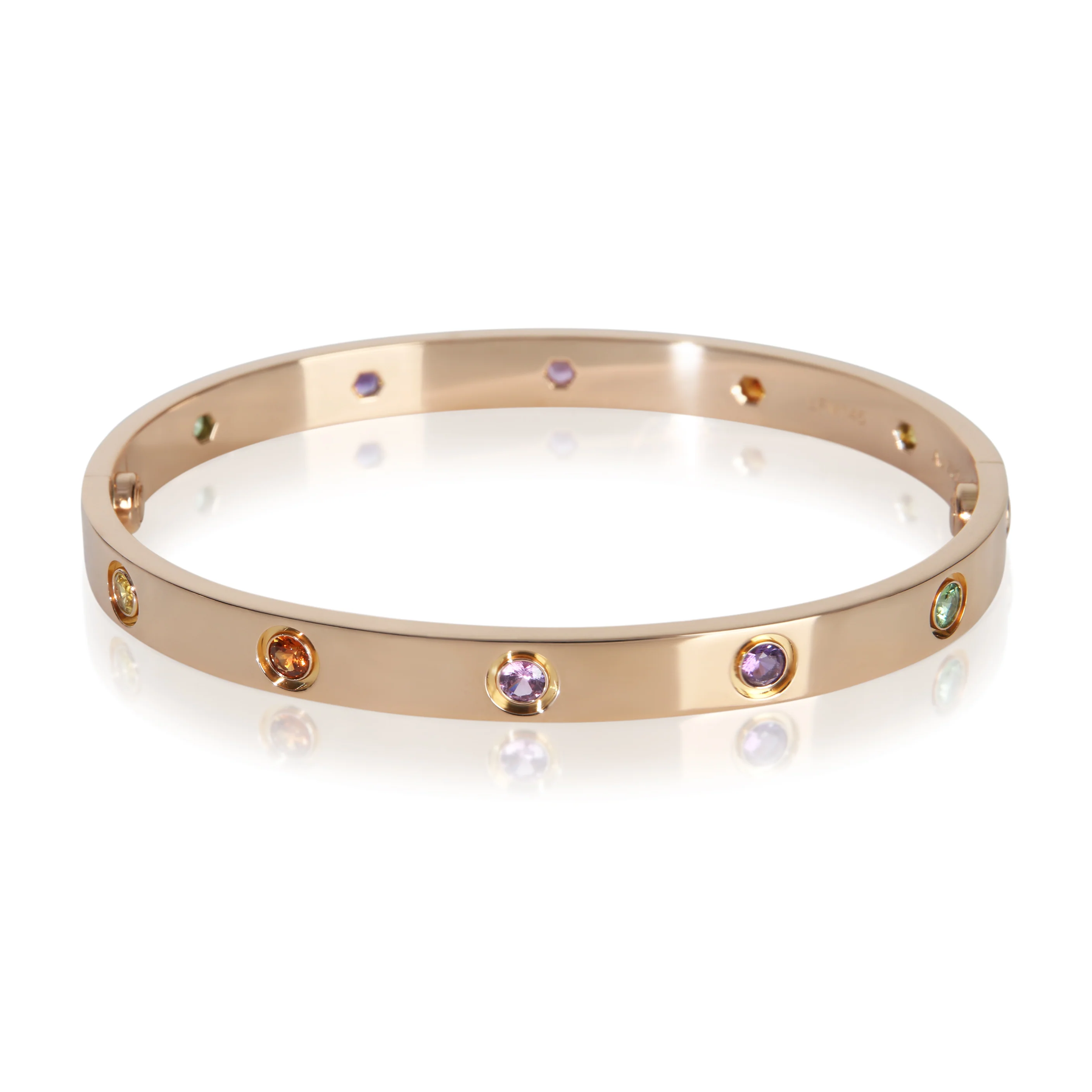 Rose Gold  Rainbow Gemstone Love Bracelet - Image 3