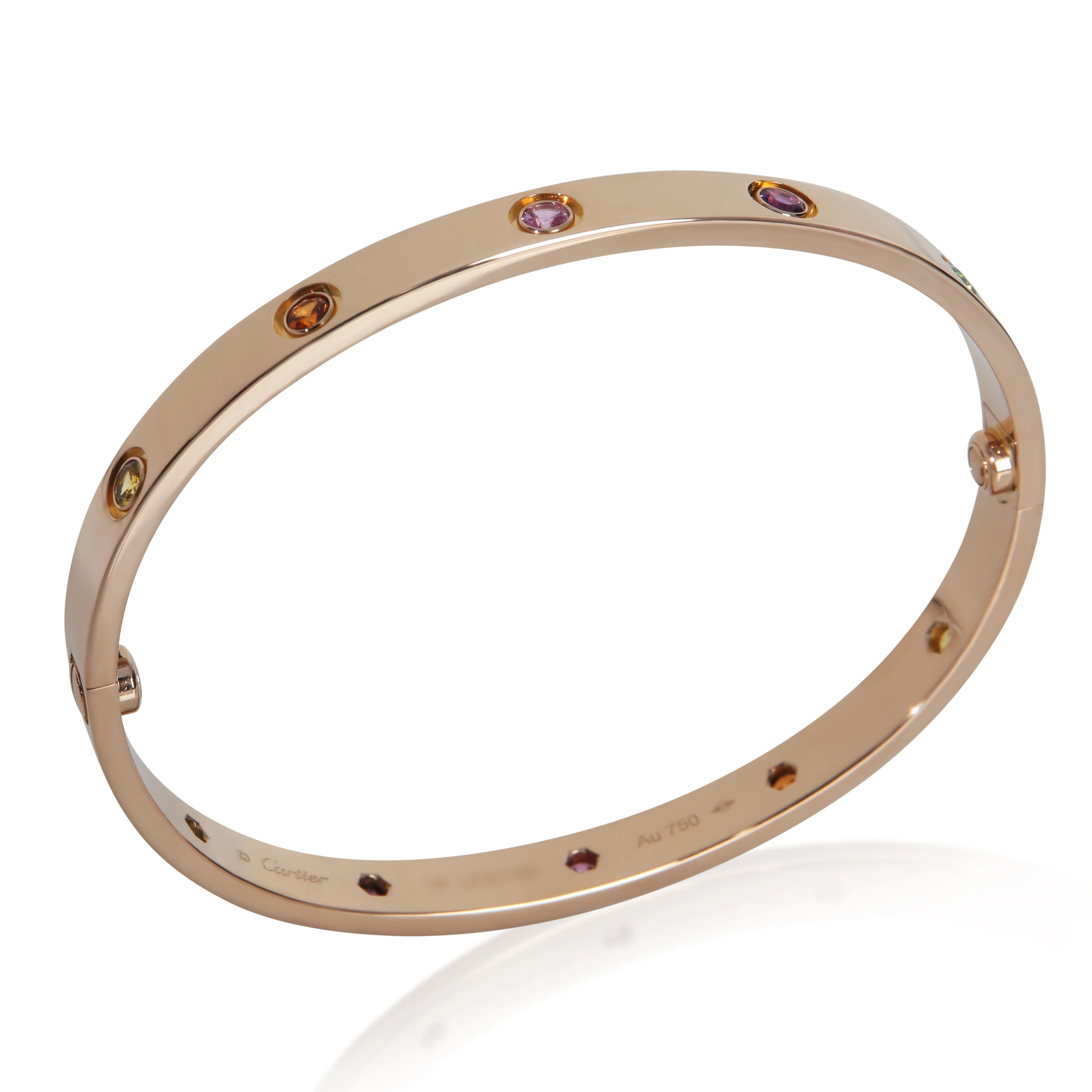 Rose Gold  Rainbow Gemstone Love Bracelet - Image 6