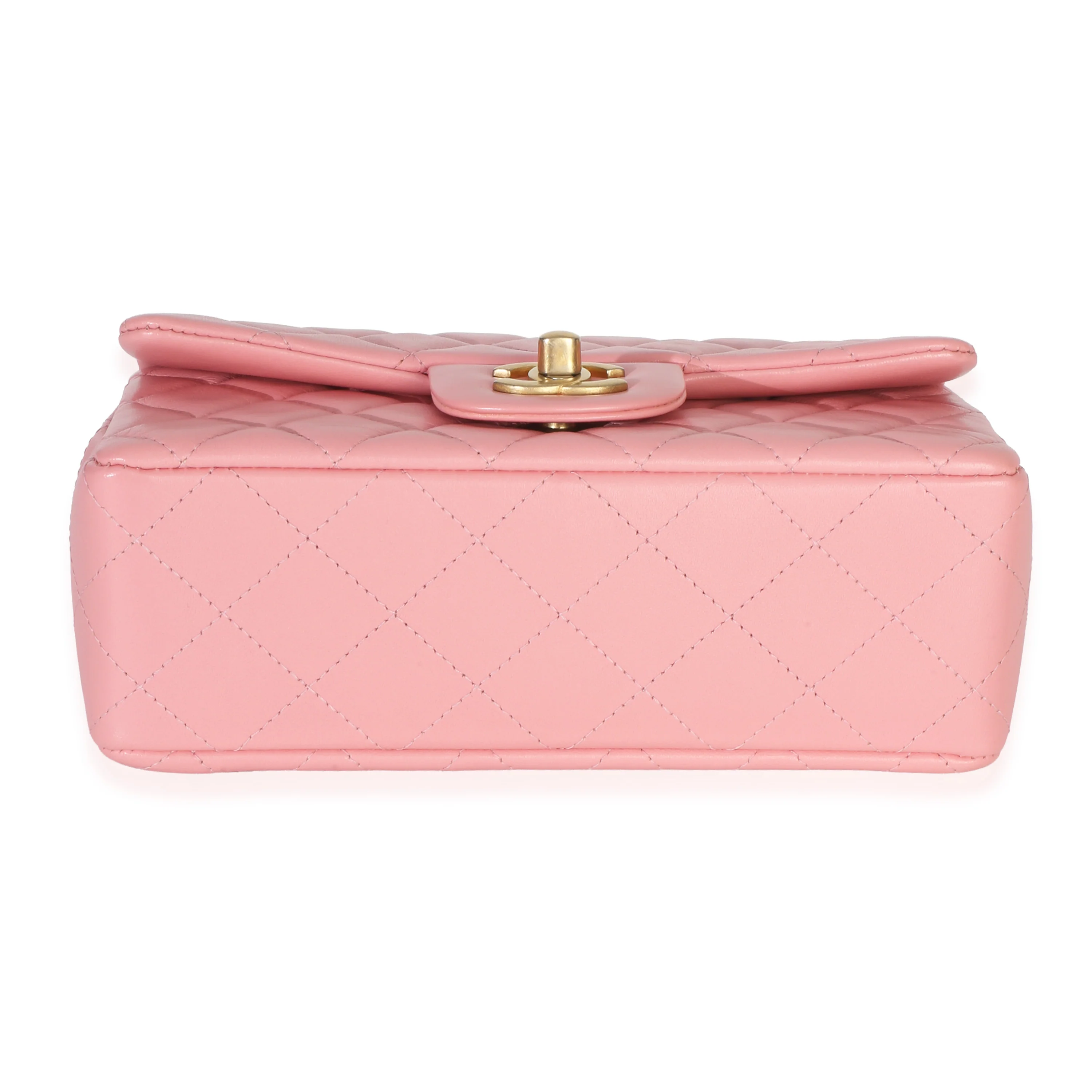 Pink Quilted Lambskin Mini Rectangular Flap Bag - Image 5
