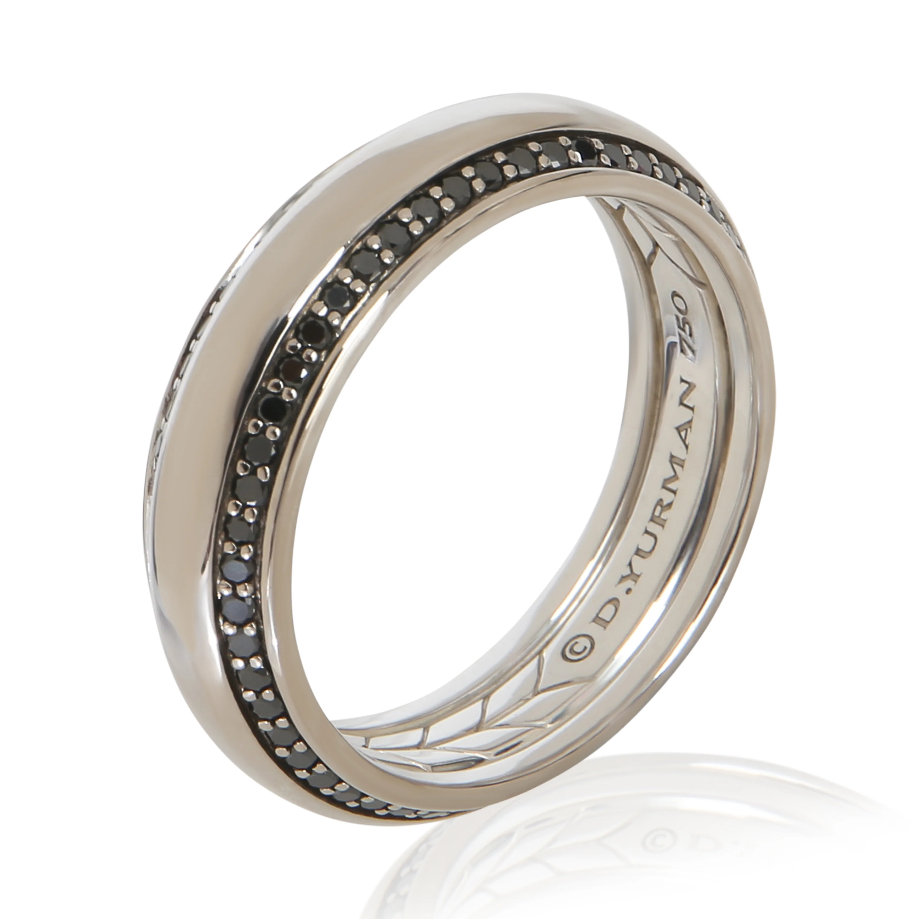 White Gold Diamond Beveled Edge Band - Image 4