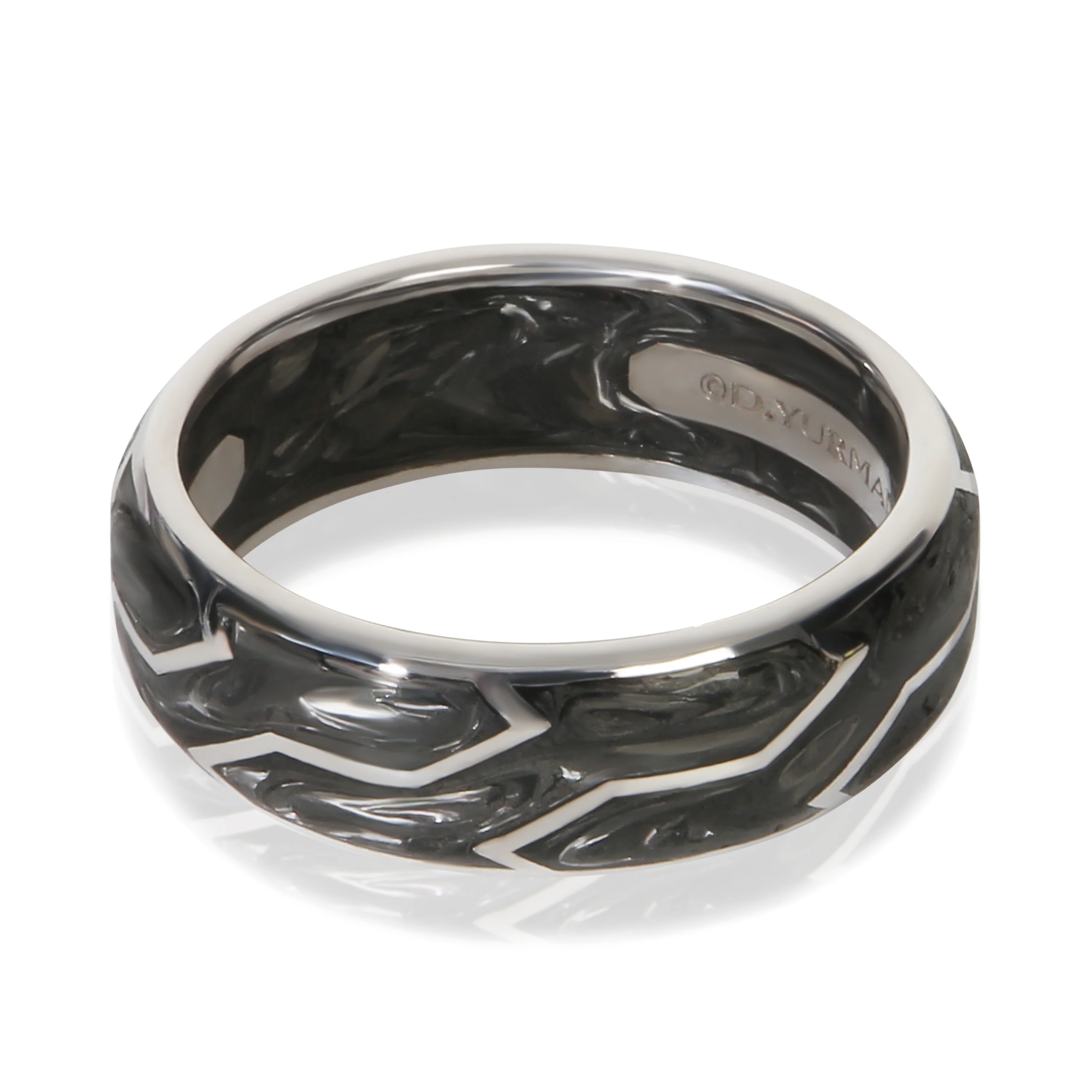 White Gold 8mm Forged Carbon Band - Image 2