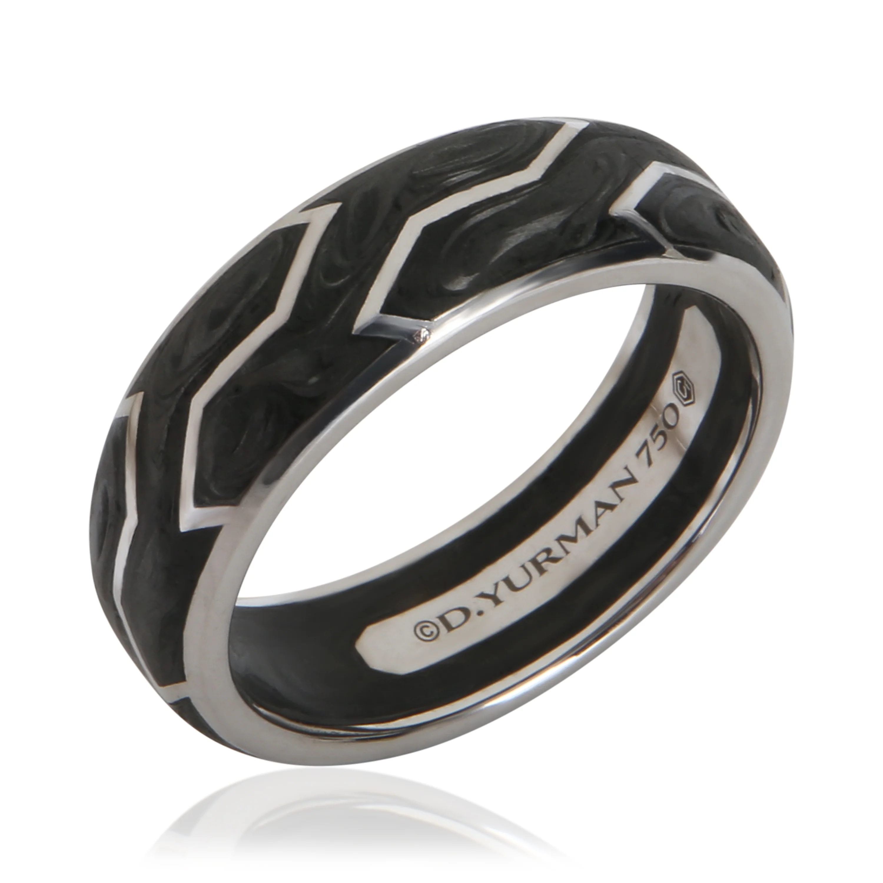 White Gold 8mm Forged Carbon Band - Image 4