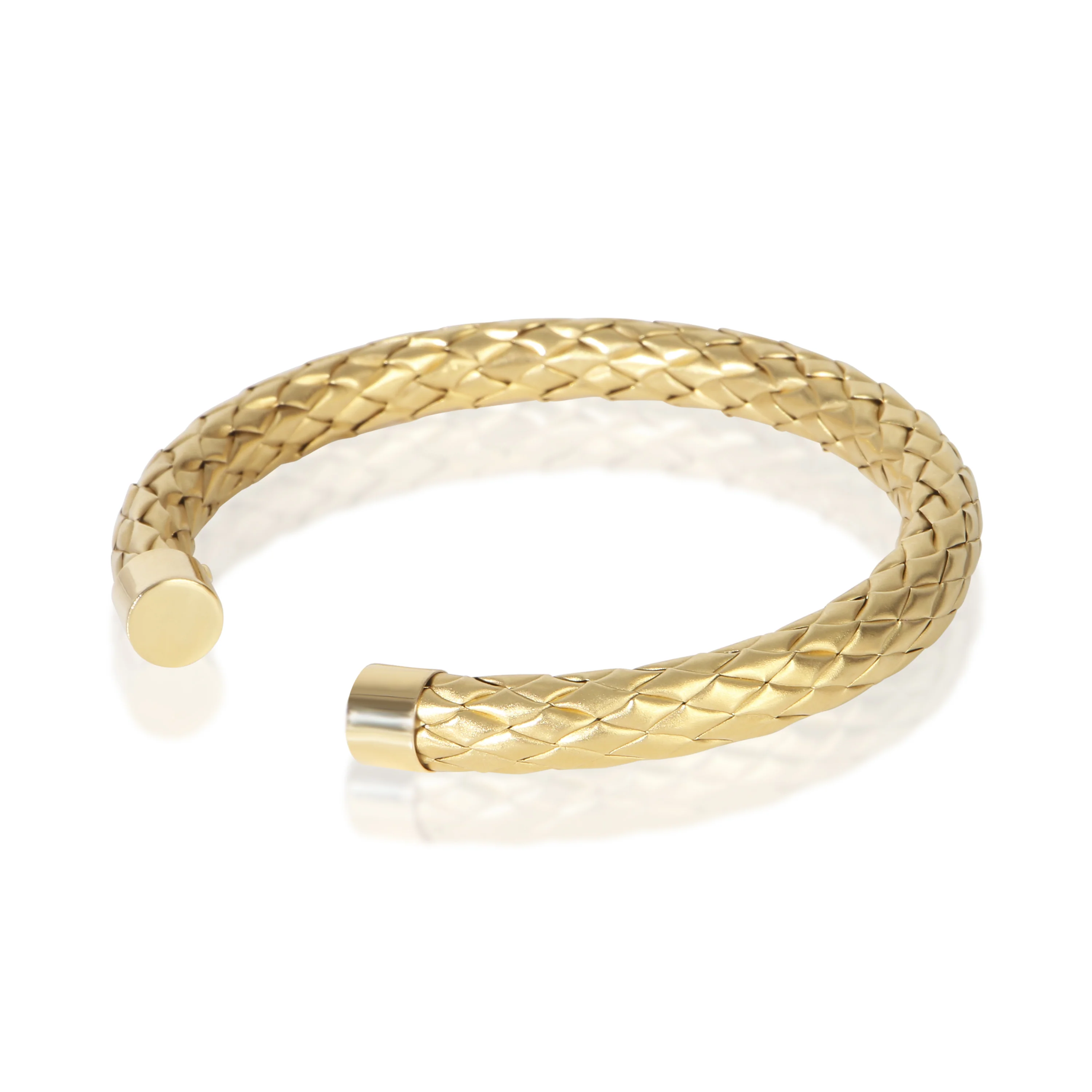 Yellow Gold  Woven Cuff Bracelet - Image 2