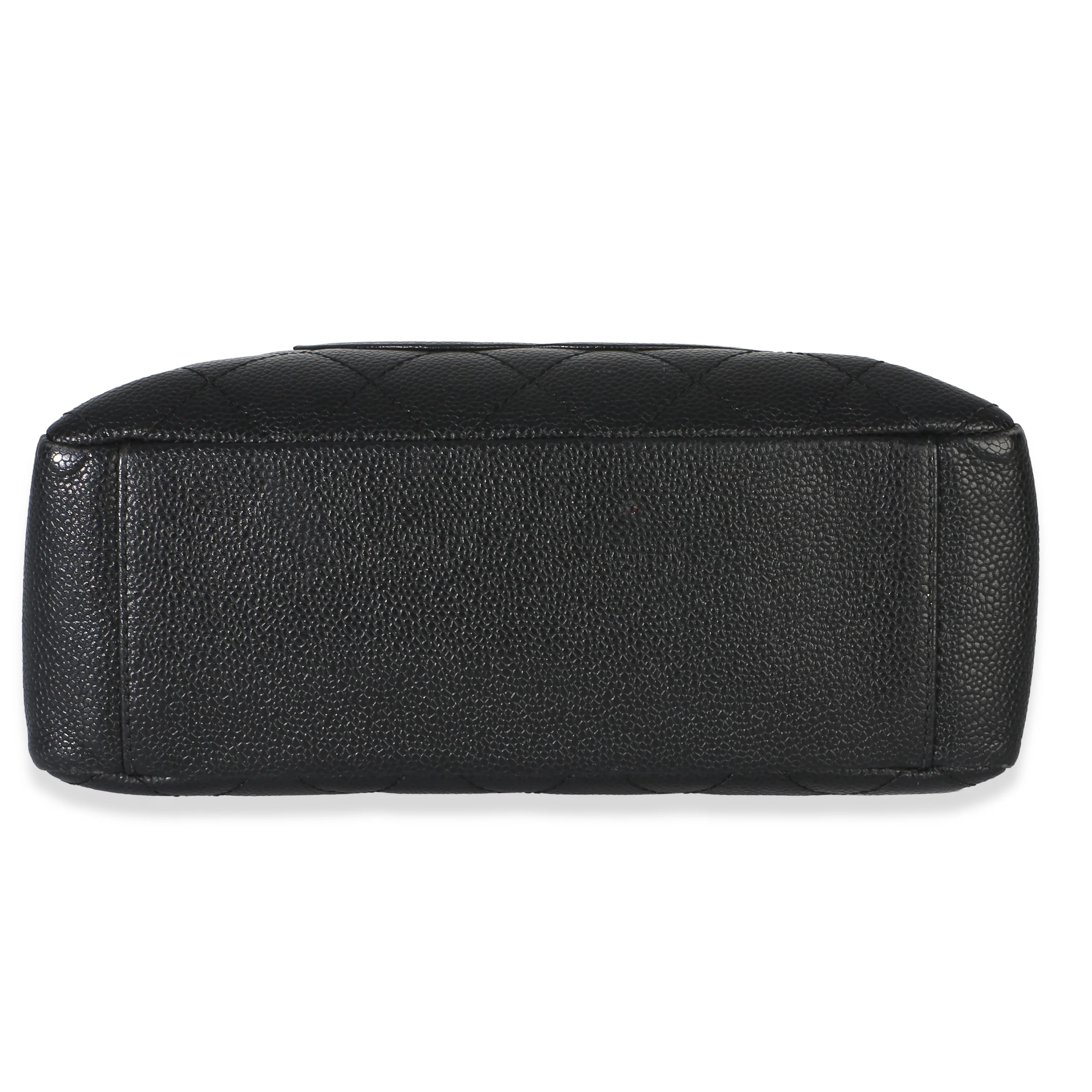 Black Quilted Caviar Petit Shopping Tote - Image 5