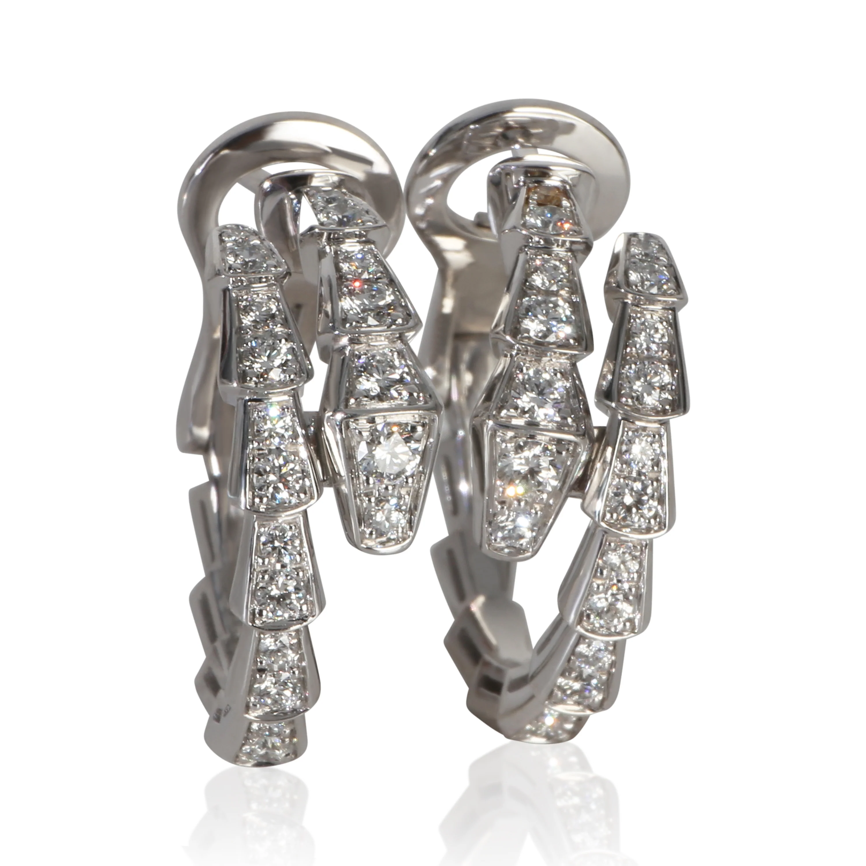 White Gold Diamond Serpenti Viper Earrings