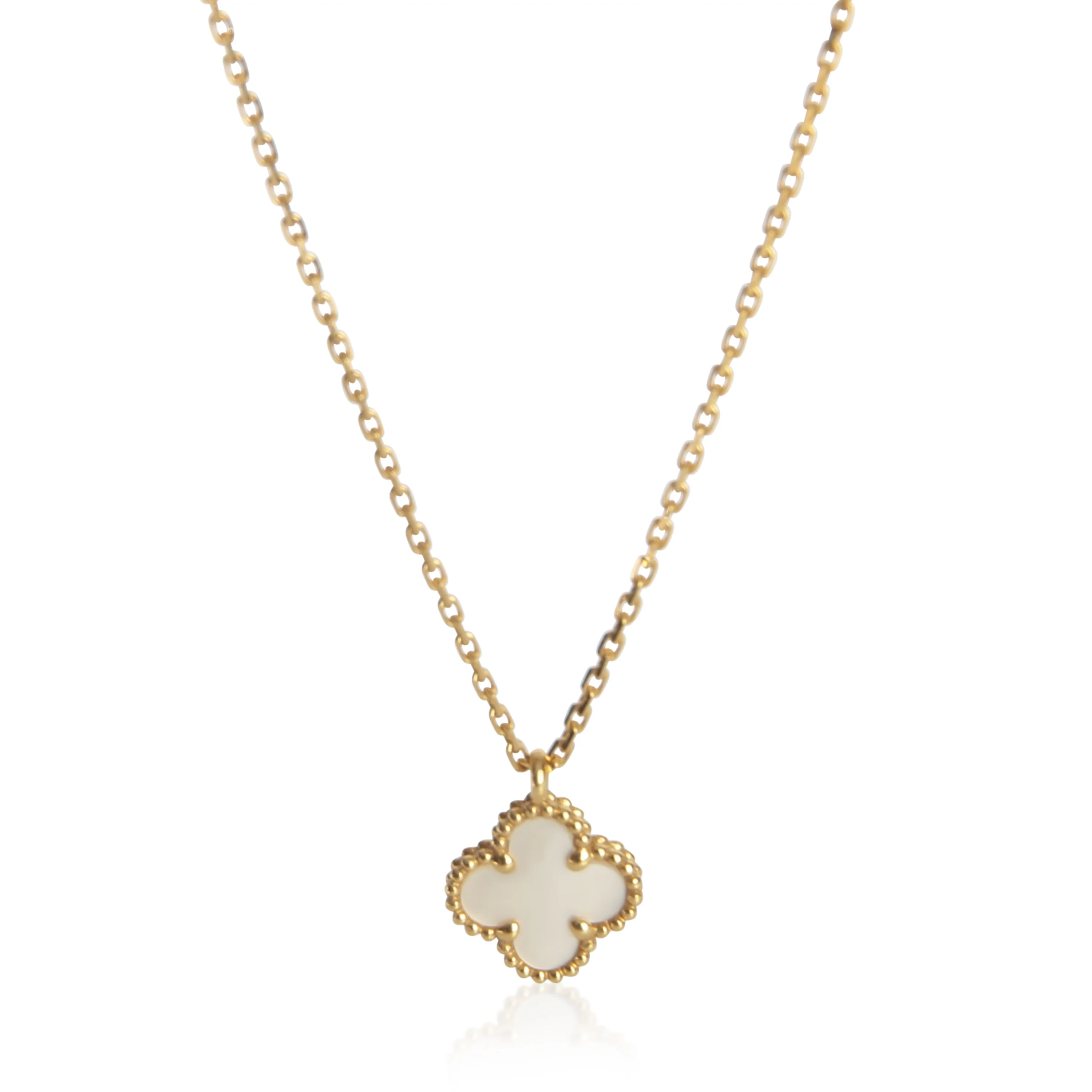 Yellow Gold Mother Of Pearl Sweet Alhambra Pendant