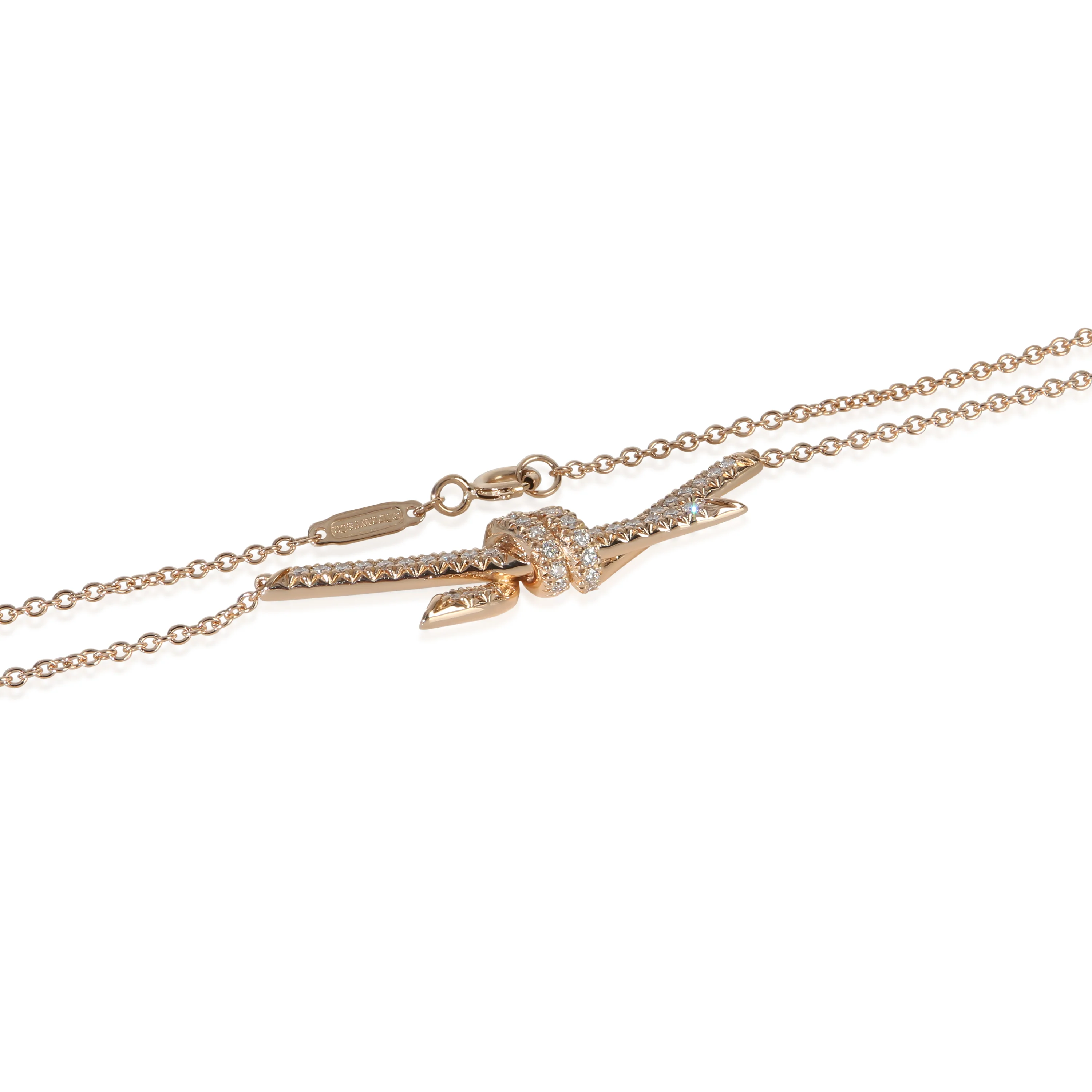 Rose Gold Diamond Knot Pendant - Image 2