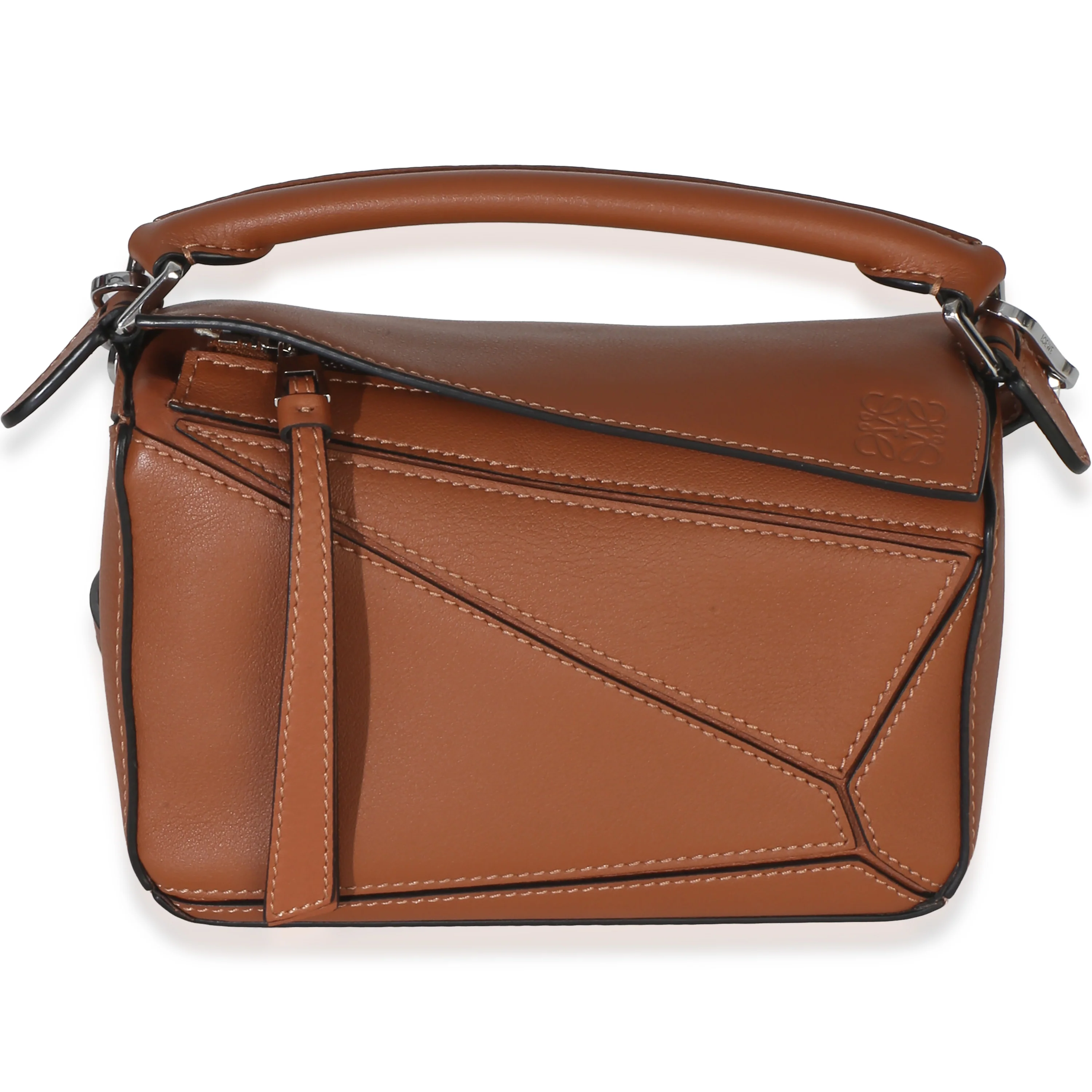 Tan Classic Calfskin Mini Puzzle Bag