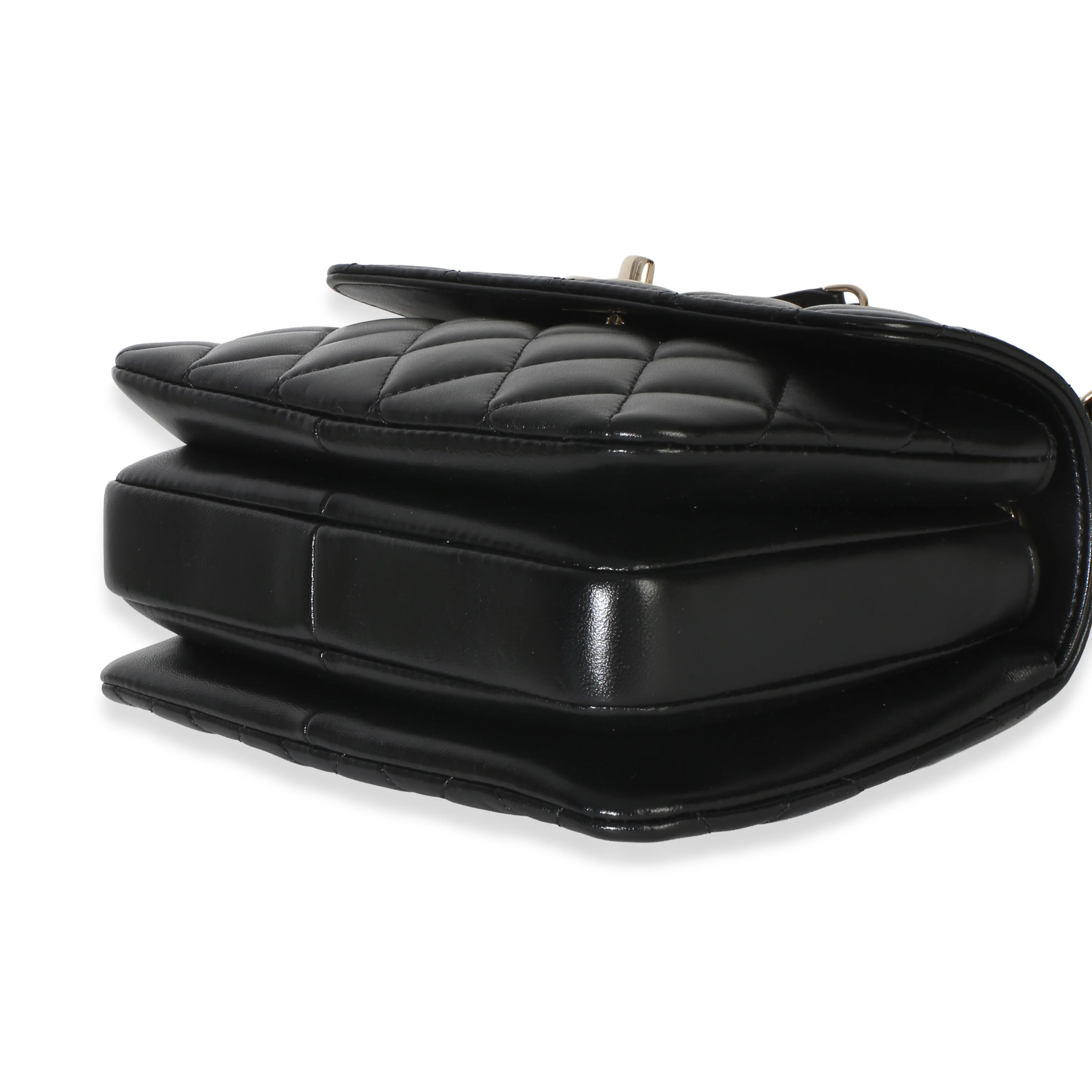 Black Quilted Lambskin Mini Trendy CC Top Handle - Image 7