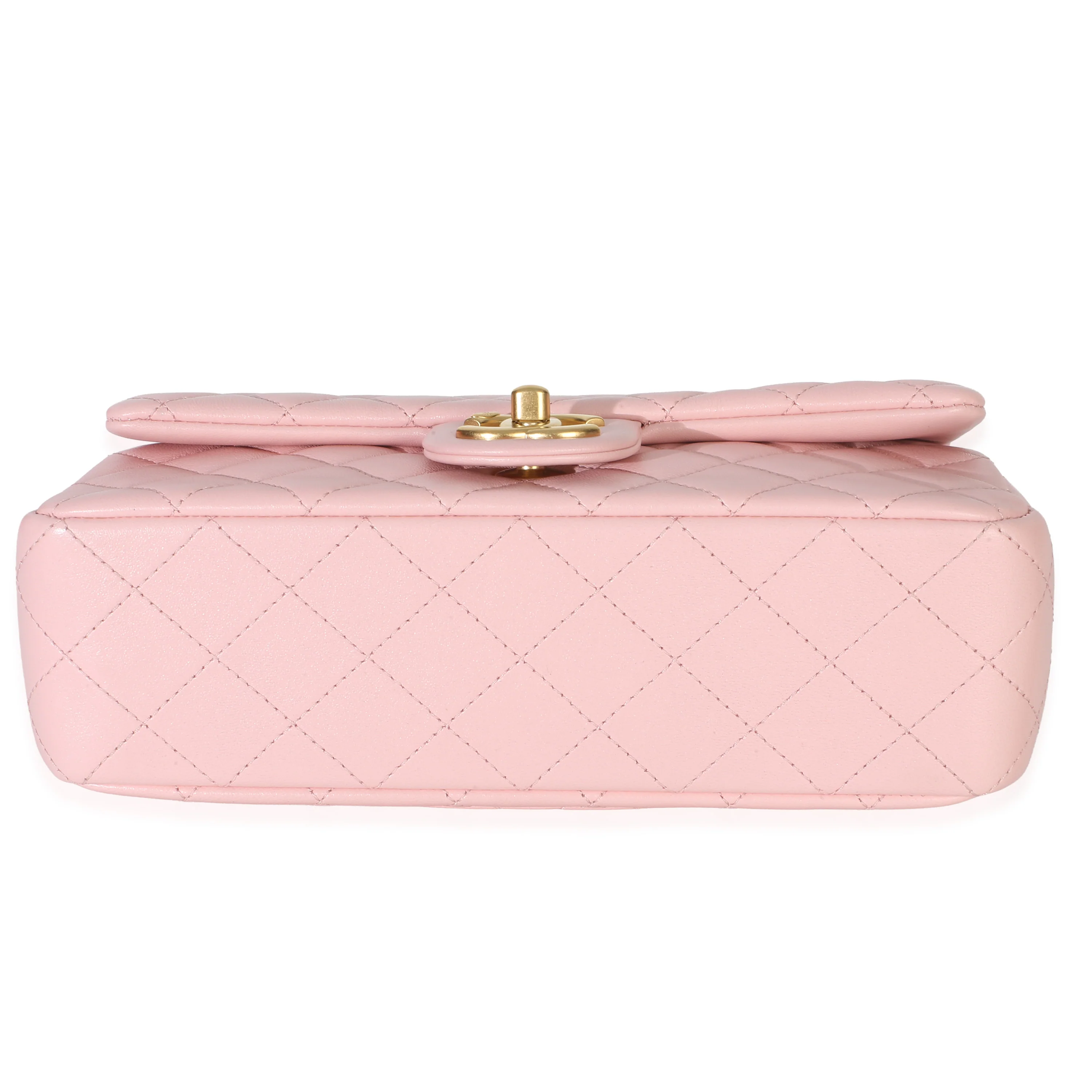 Pink Quilted Lambskin Small CC Crush Flap Bag - Image 5