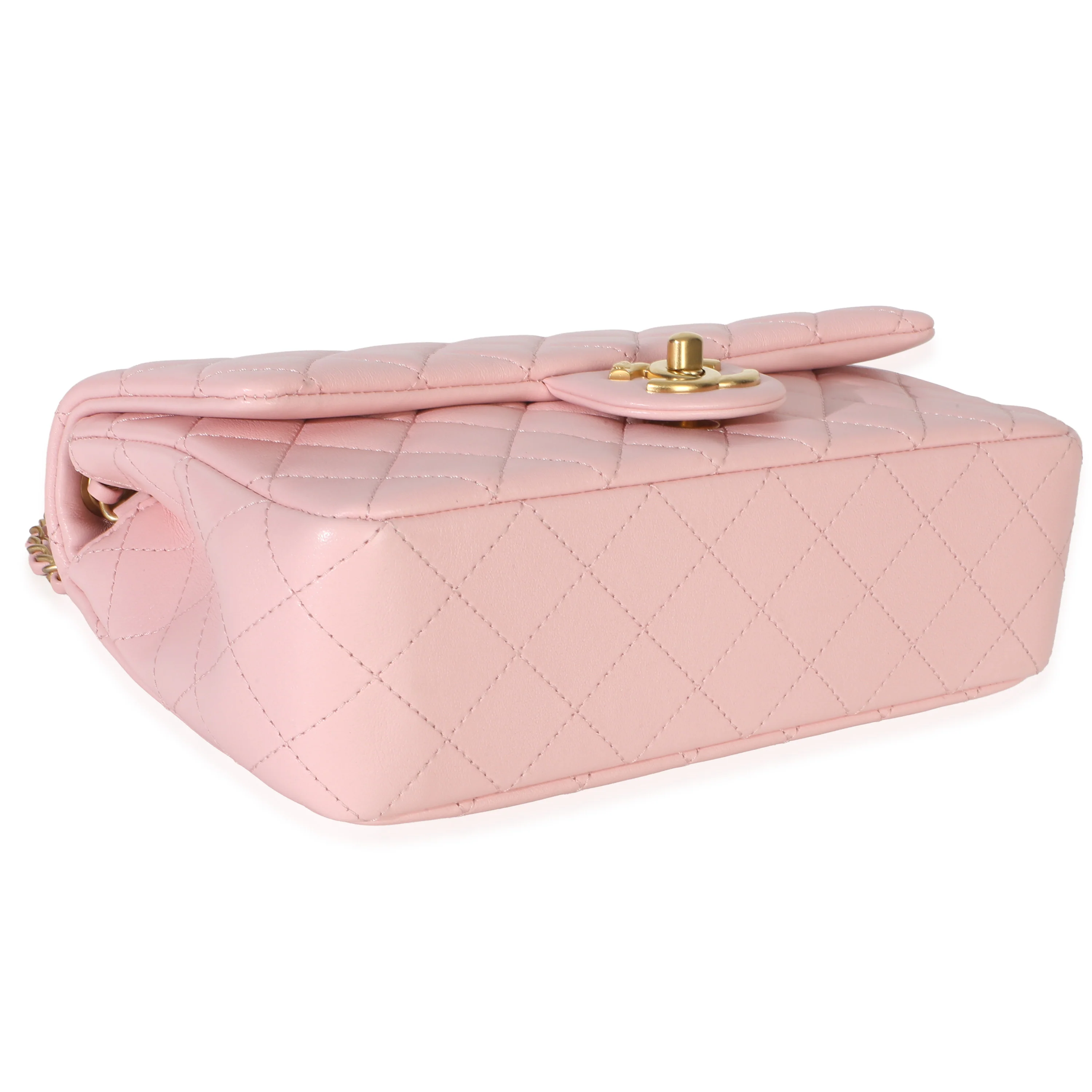 Pink Quilted Lambskin Small CC Crush Flap Bag - Image 6
