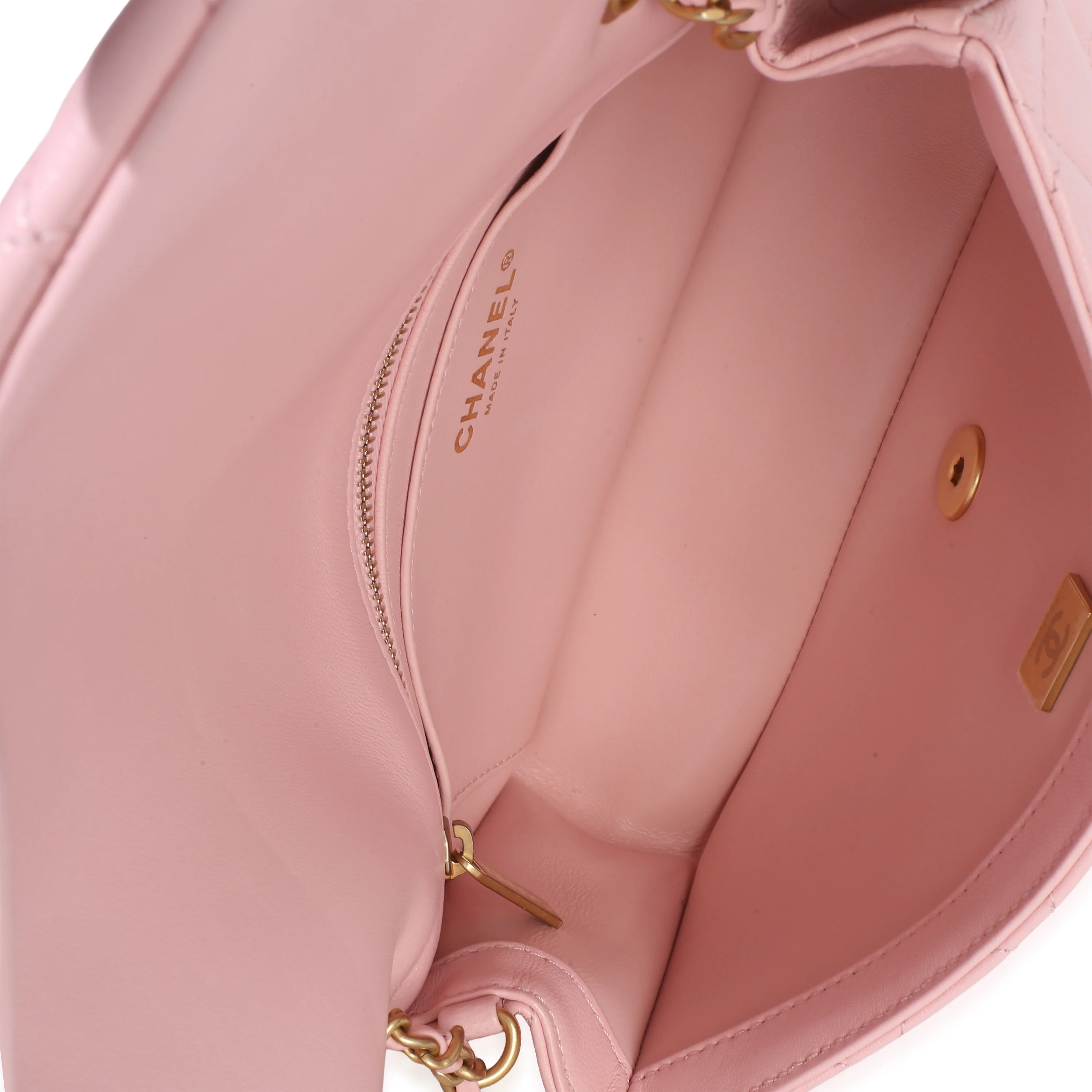Pink Quilted Lambskin Small CC Crush Flap Bag - Image 8