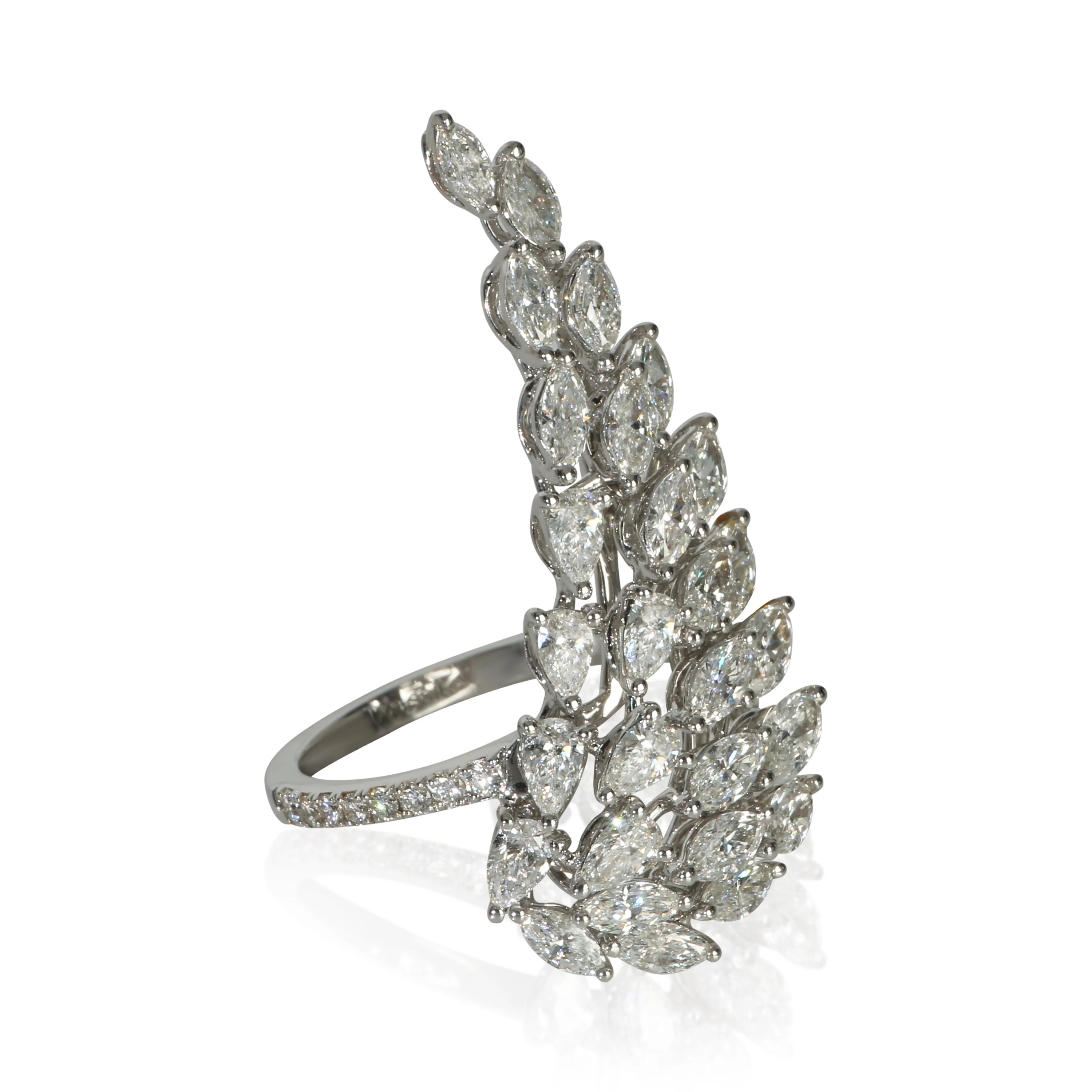 White Gold Diamond Angel Wing Ring - Image 4