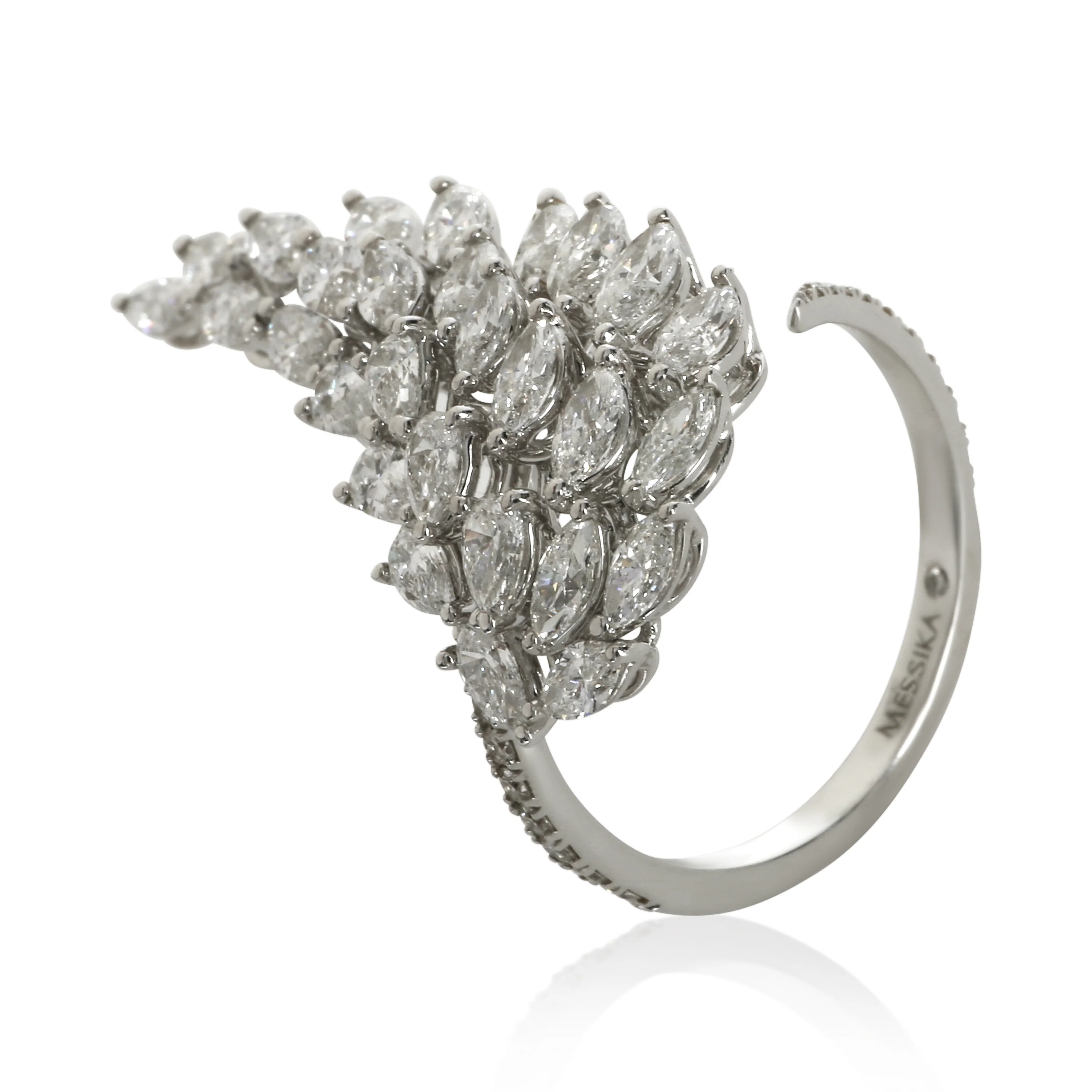 White Gold Diamond Angel Wing Ring - Image 5
