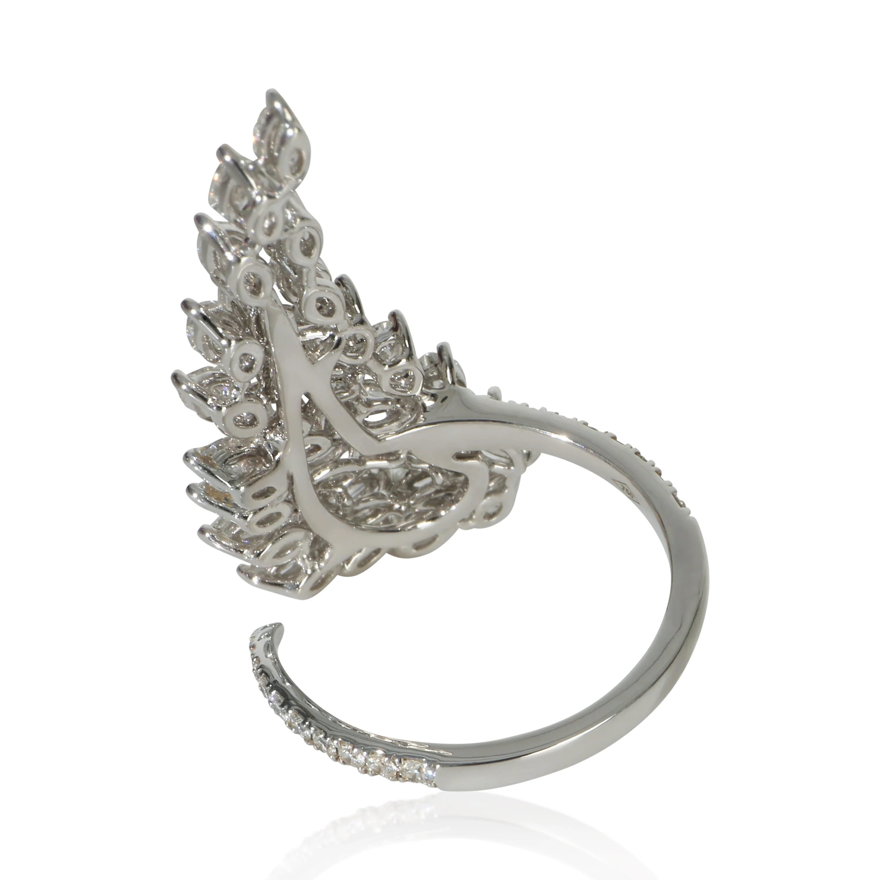 White Gold Diamond Angel Wing Ring - Image 7